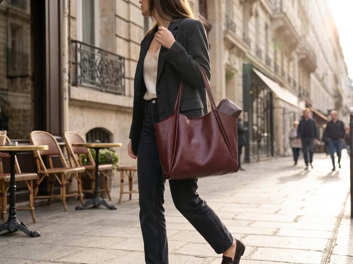 Bordo Yumuşak Deri Omuz Çantası 31x24 cm Ekstra Makyaj Çantalı Günlük Kadın Çanta - Lisinya