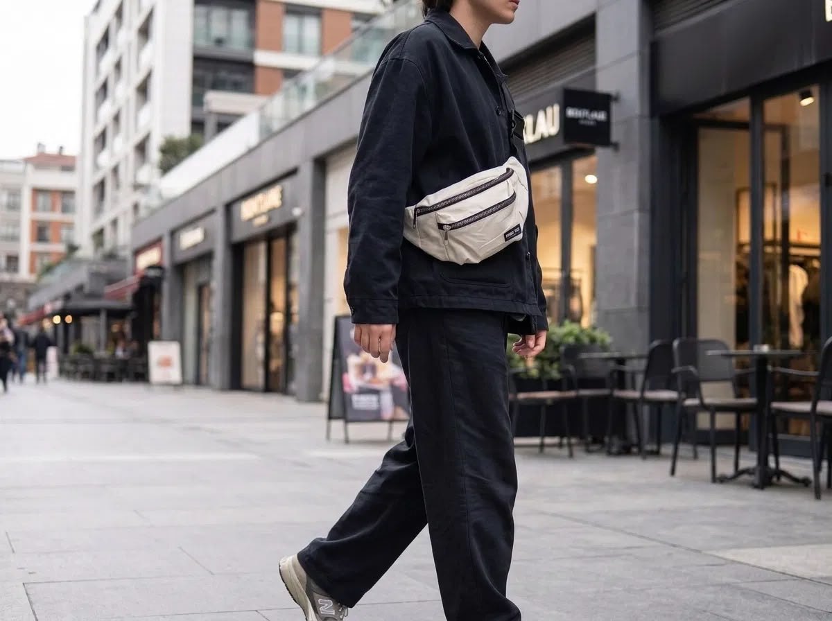 Krem Unisex Bel Çantası Çapraz Askılı Günlük Kullanım Fermuarlı 30x13 cm - Lisinya Krem Unisex Bel Çantası Çapraz Askılı Günlük Kullanım Fermuarlı 30x13 cm - Lisinya