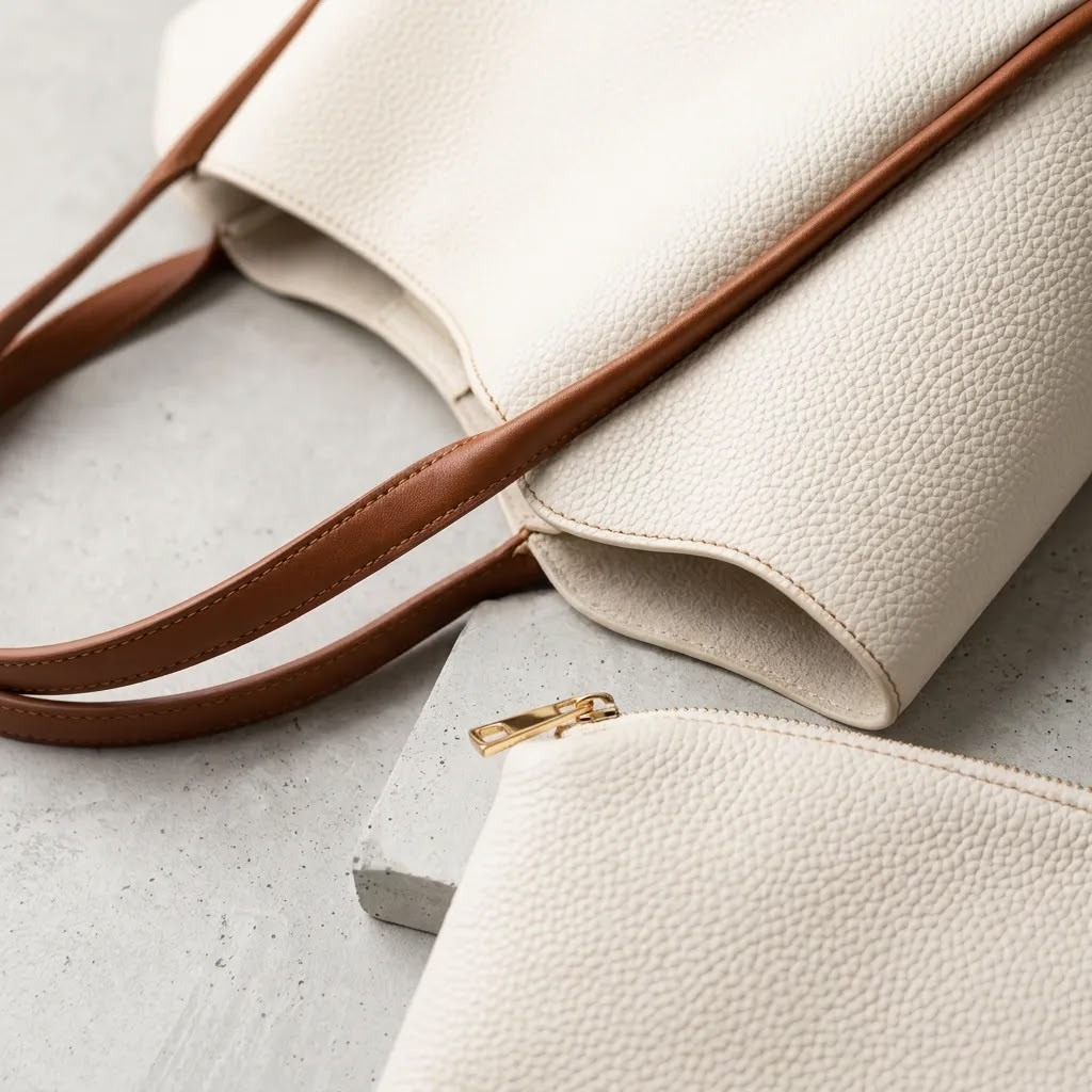 Kadın Krem Kahve Çift Renk Yumuşak Deri Omuz Çantası 30x25 cm Ekstra Makyaj Çantalı - Lisinya Kadın Krem Kahve Çift Renk Yumuşak Deri Omuz Çantası 30x25 cm Ekstra Makyaj Çantalı - Lisinya