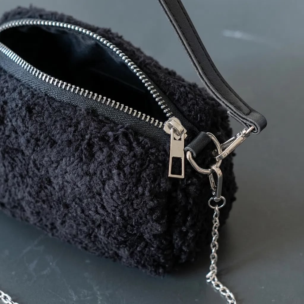 Siyah Peluş Kadın Omuz ve El Çantası 18x12 cm Zincir Askılı Yumuşak Dokulu Mini Çanta - Lisinya Siyah Peluş Kadın Omuz ve El Çantası 18x12 cm Zincir Askılı Yumuşak Dokulu Mini Çanta - Lisinya