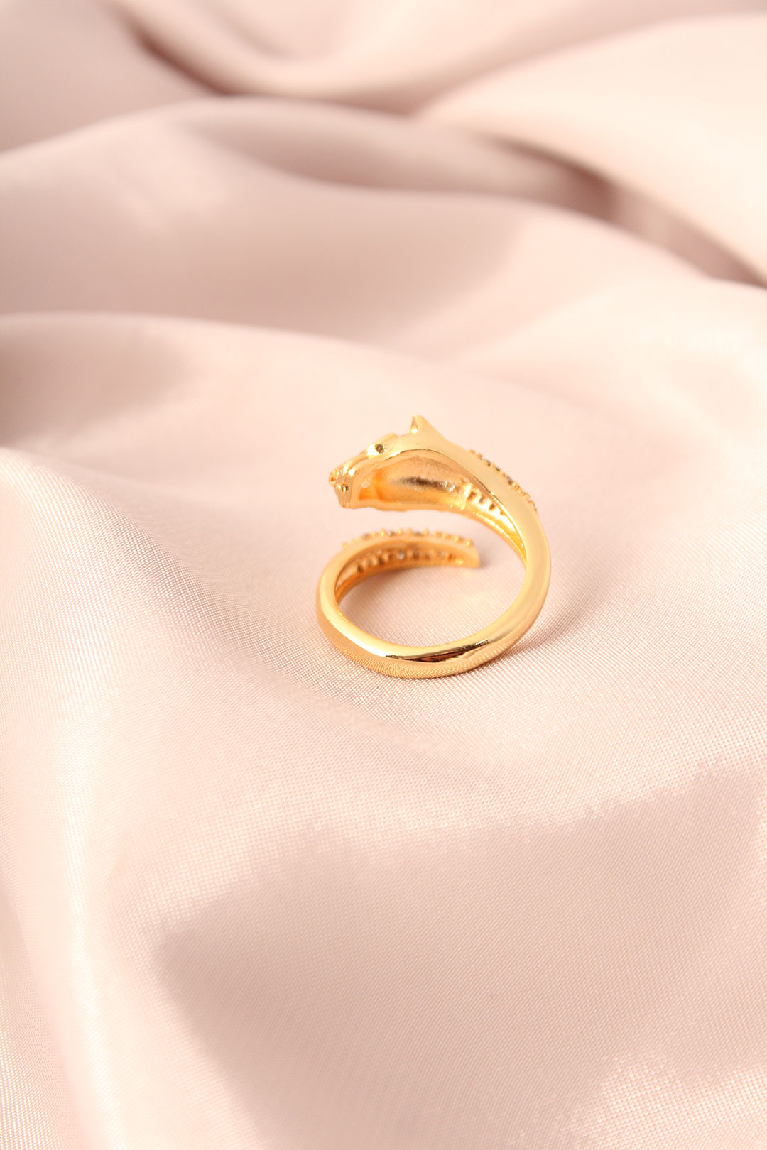 Gold Renk Metal Zirkon Taşlı Kaplan Model Ayarlanabilir Kadın Yüzük - Lisinya Gold Renk Metal Zirkon Taşlı Kaplan Model Ayarlanabilir Kadın Yüzük - Lisinya