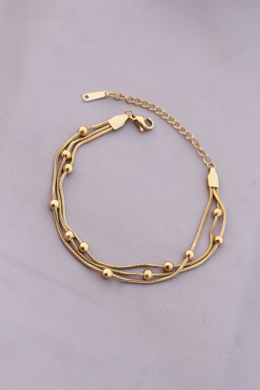 316L Kararmaz Çelik Gold Renk Top Zincirli Kadın Bileklik - Lisinya 316L Kararmaz Çelik Gold Renk Top Zincirli Kadın Bileklik - Lisinya