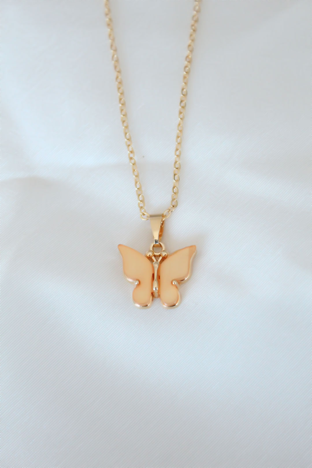 Gold Kaplama Sarı Renk Sedefli Kelebek Kolye - Lisinya Gold Kaplama Sarı Renk Sedefli Kelebek Kolye - Lisinya