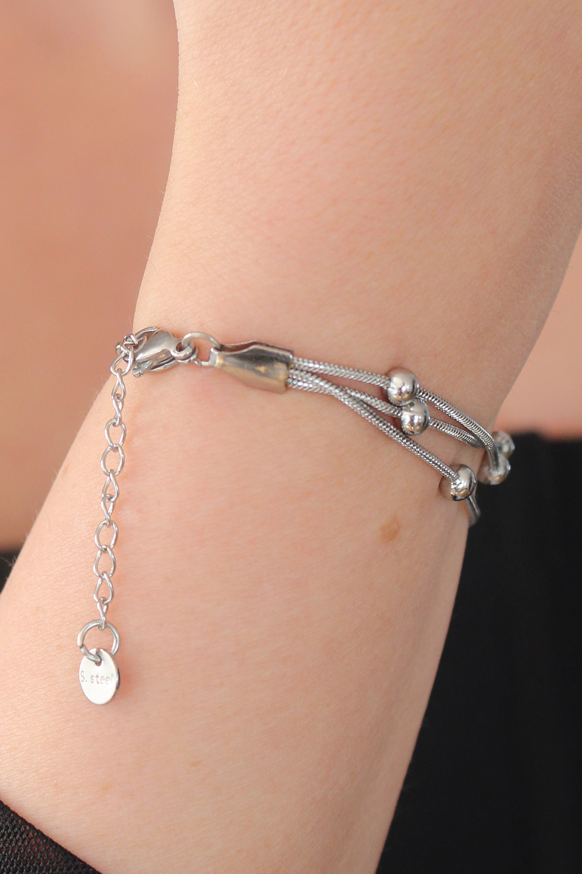 316L Çelik Gümüş Renk Minimal Top Figür Kadın Bileklik - Lisinya 316L Çelik Gümüş Renk Minimal Top Figür Kadın Bileklik - Lisinya