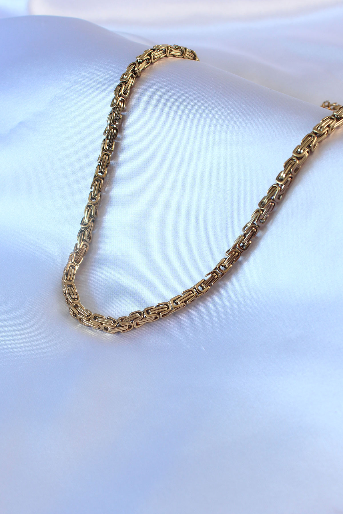 316L Çelik Gold Renk Kral Zincir Model Erkek Kolye - Lisinya 316L Çelik Gold Renk Kral Zincir Model Erkek Kolye - Lisinya