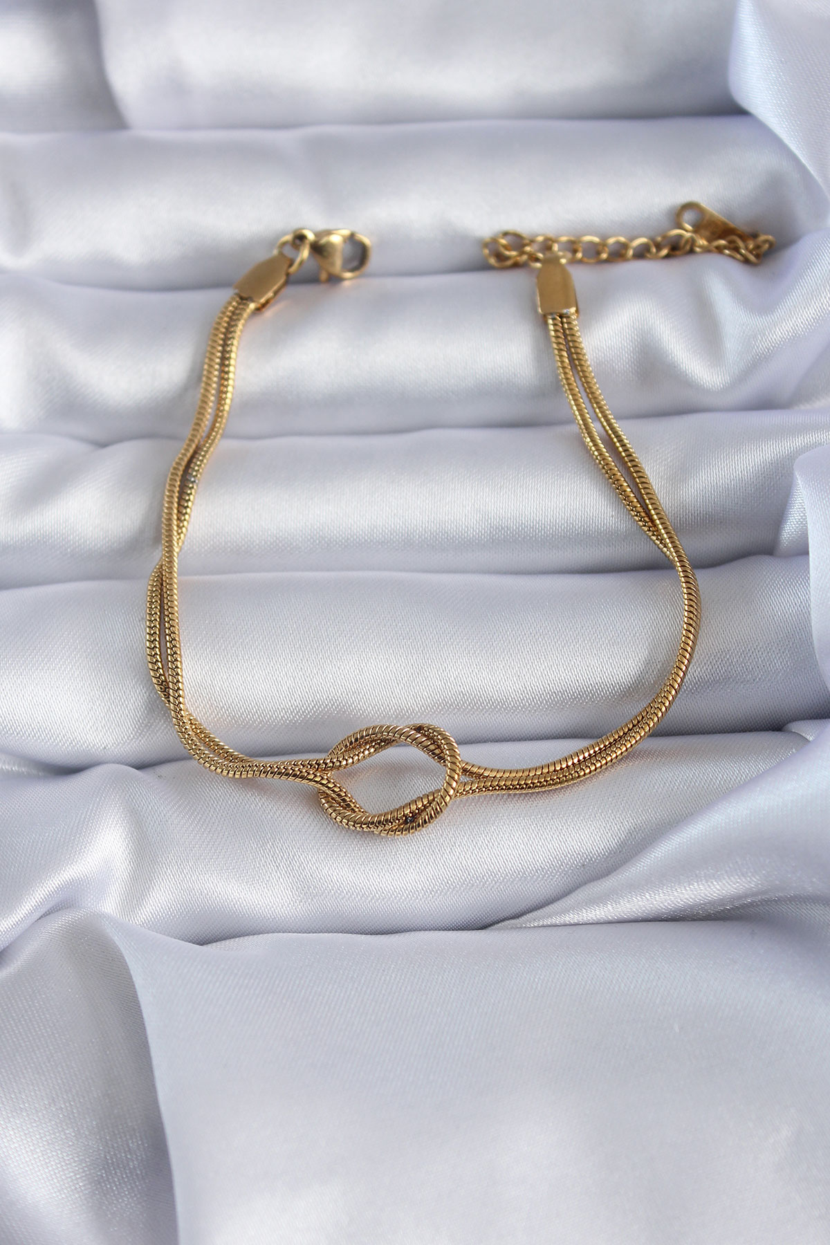 316L Çelik Gold Renk Düğüm Model Kadın Bileklik - Lisinya