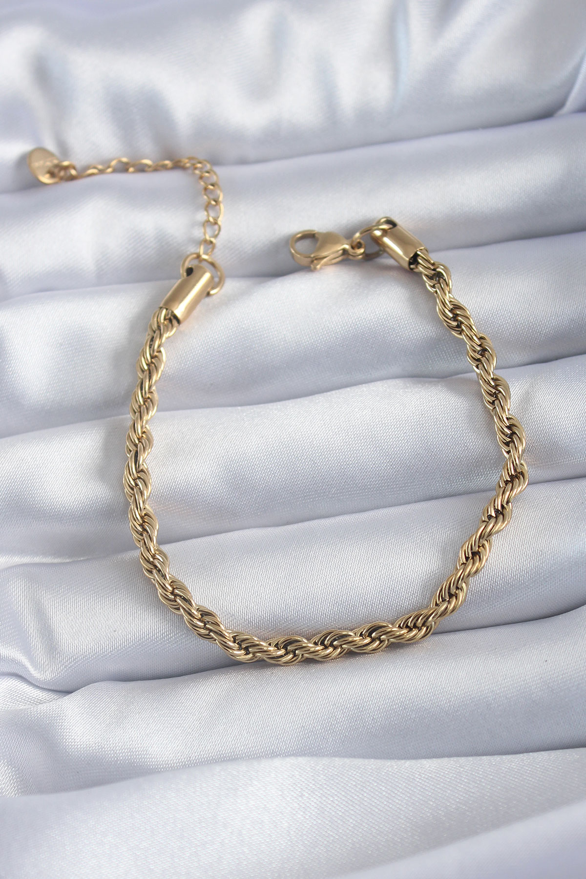 316L Çelik Gold Renk Burgu Model Kadın Bileklik - Lisinya