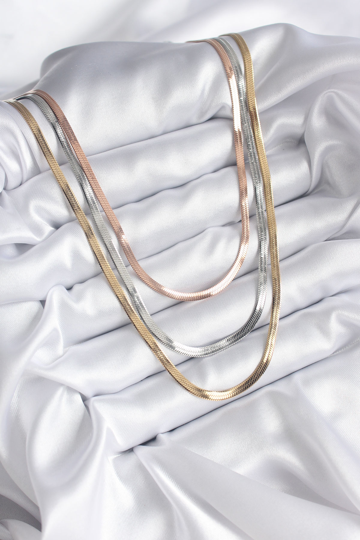 316L Çelik Mix Renk İtalyan Zincir Model Kadın Kolye - Lisinya