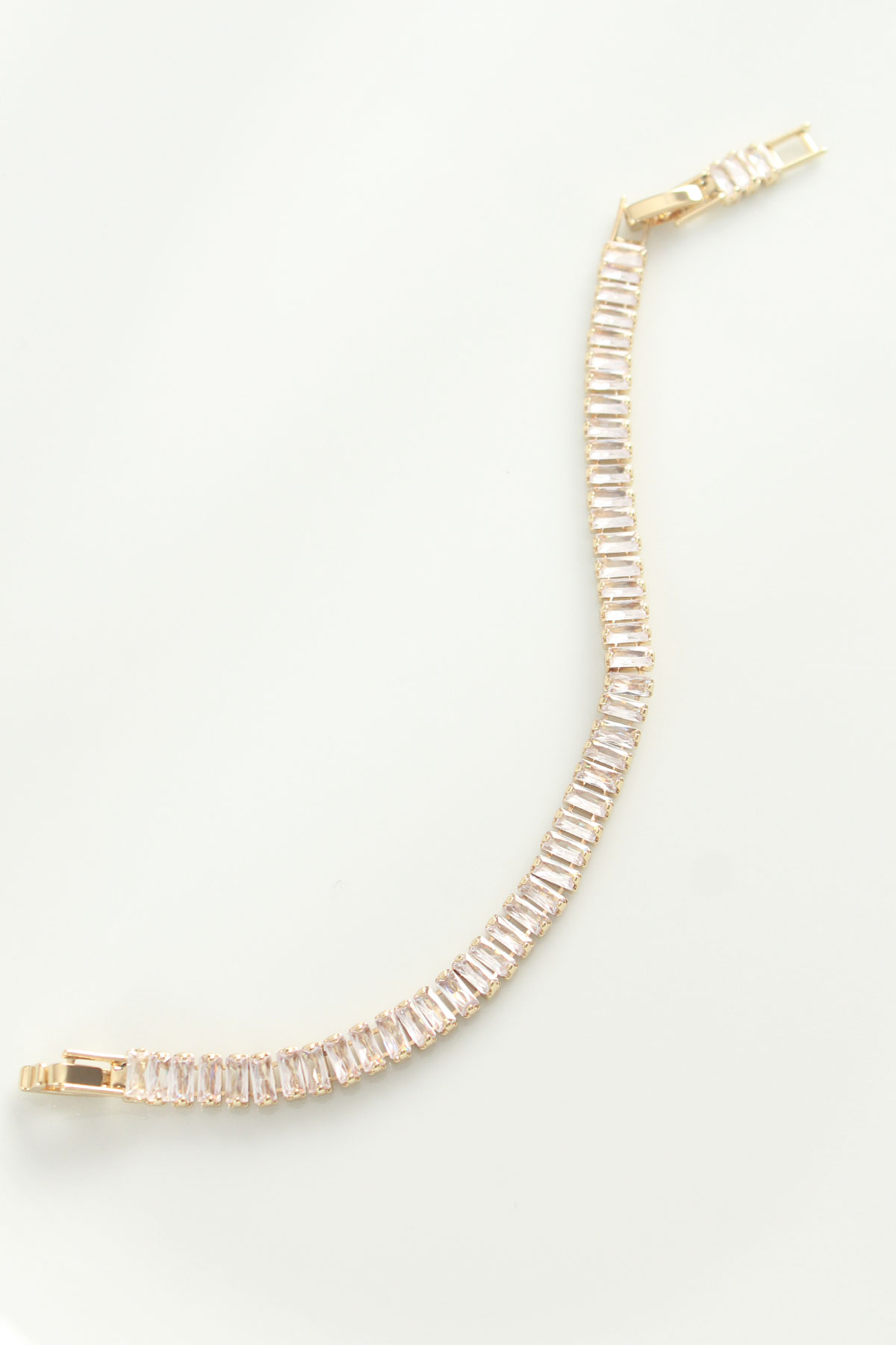 Pirinç Zirkon Taşlı Gold Renk Su Yolu Bileklik - Lisinya