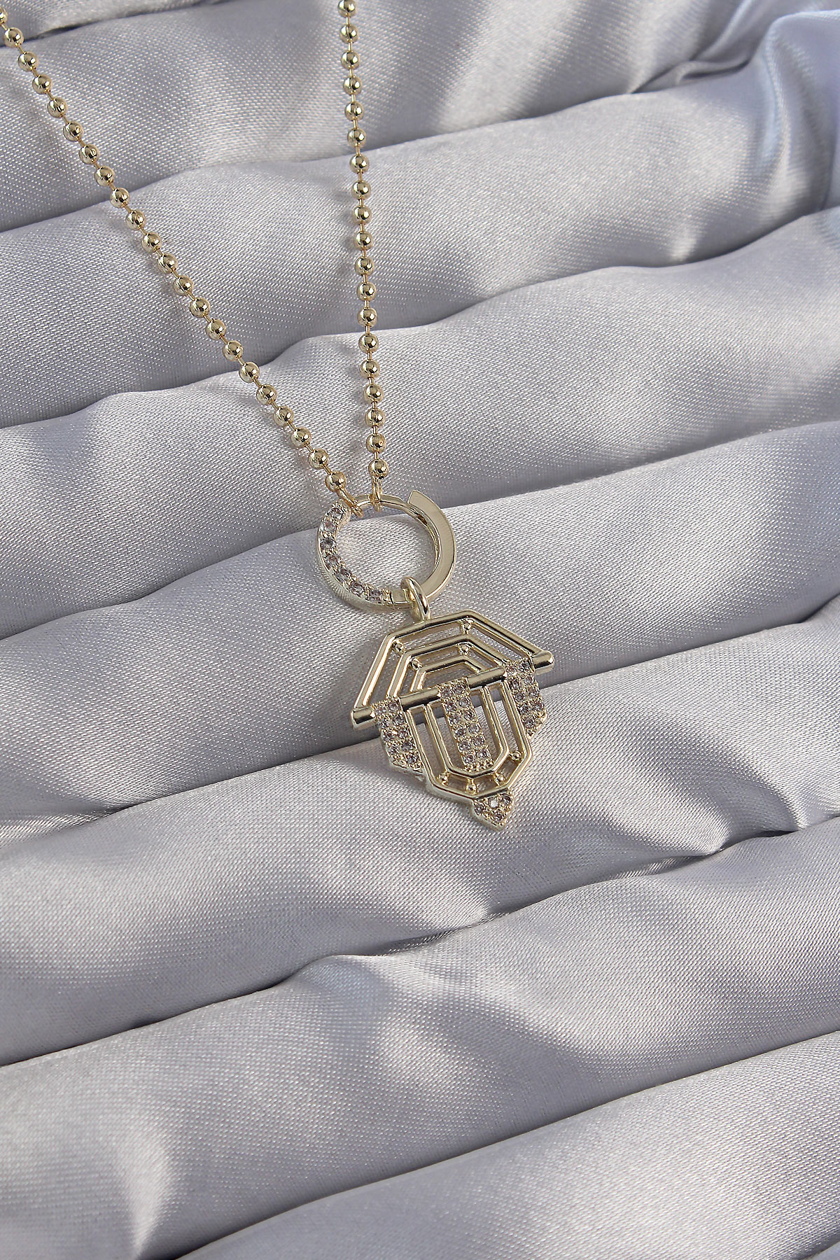 Pirinç Zirkon Taşlı Gold Renk Oval Detaylı Serenay Kolyesi - Lisinya Pirinç Zirkon Taşlı Gold Renk Oval Detaylı Serenay Kolyesi - Lisinya