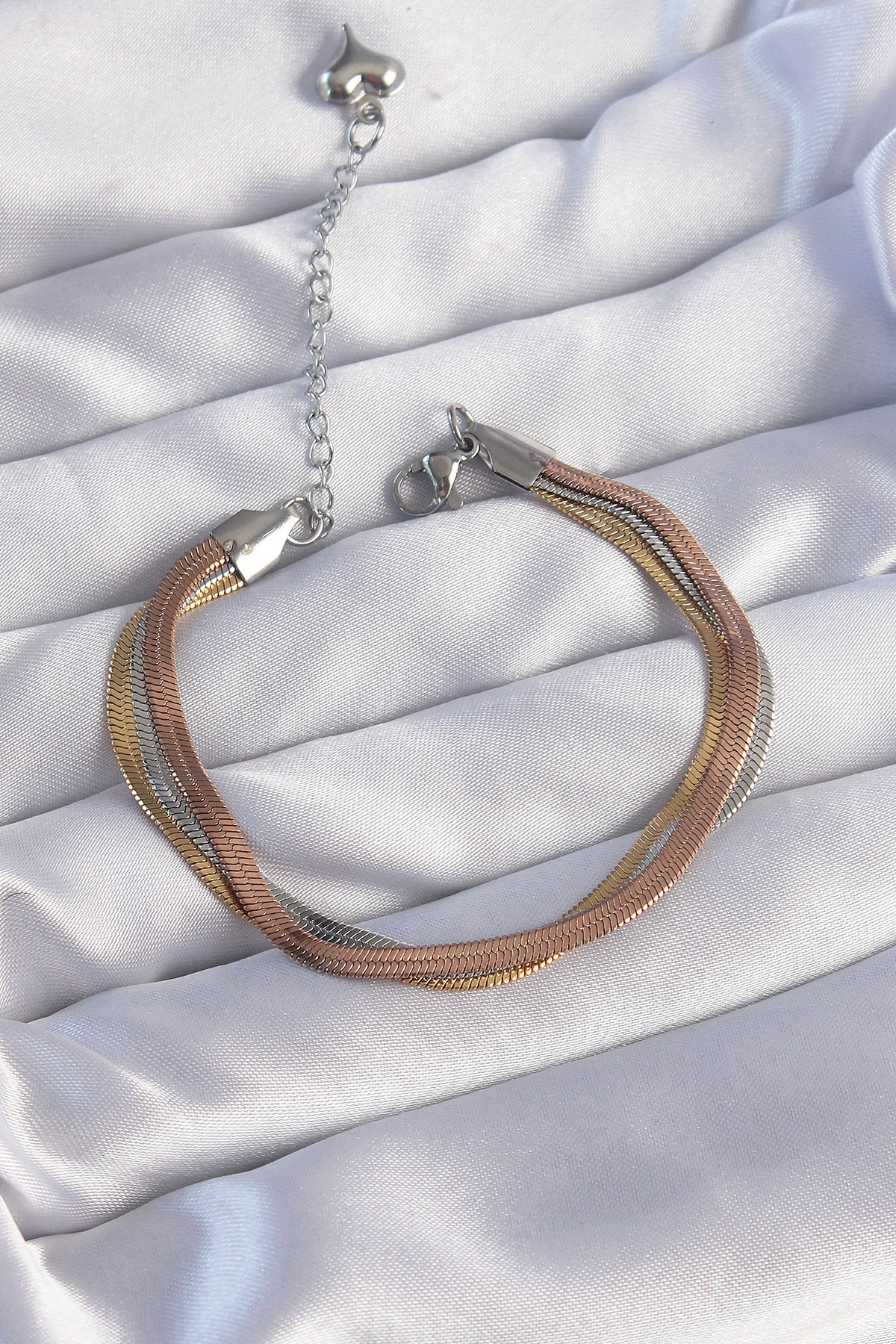 316L Çelik Renkli İtalyan Zincir Model Çoklu Bileklik - Lisinya