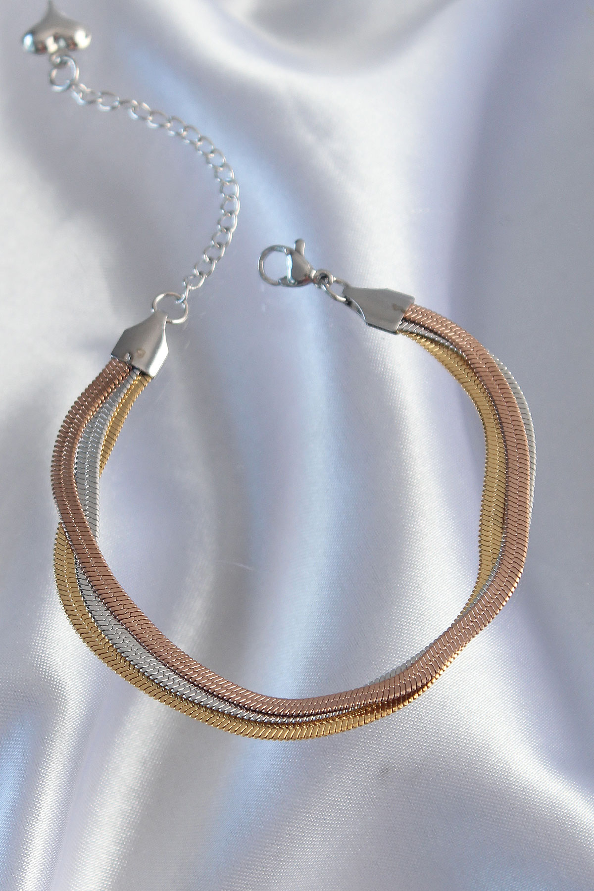 316L Çelik Renkli İtalyan Zincir Model Çoklu Bileklik - Lisinya