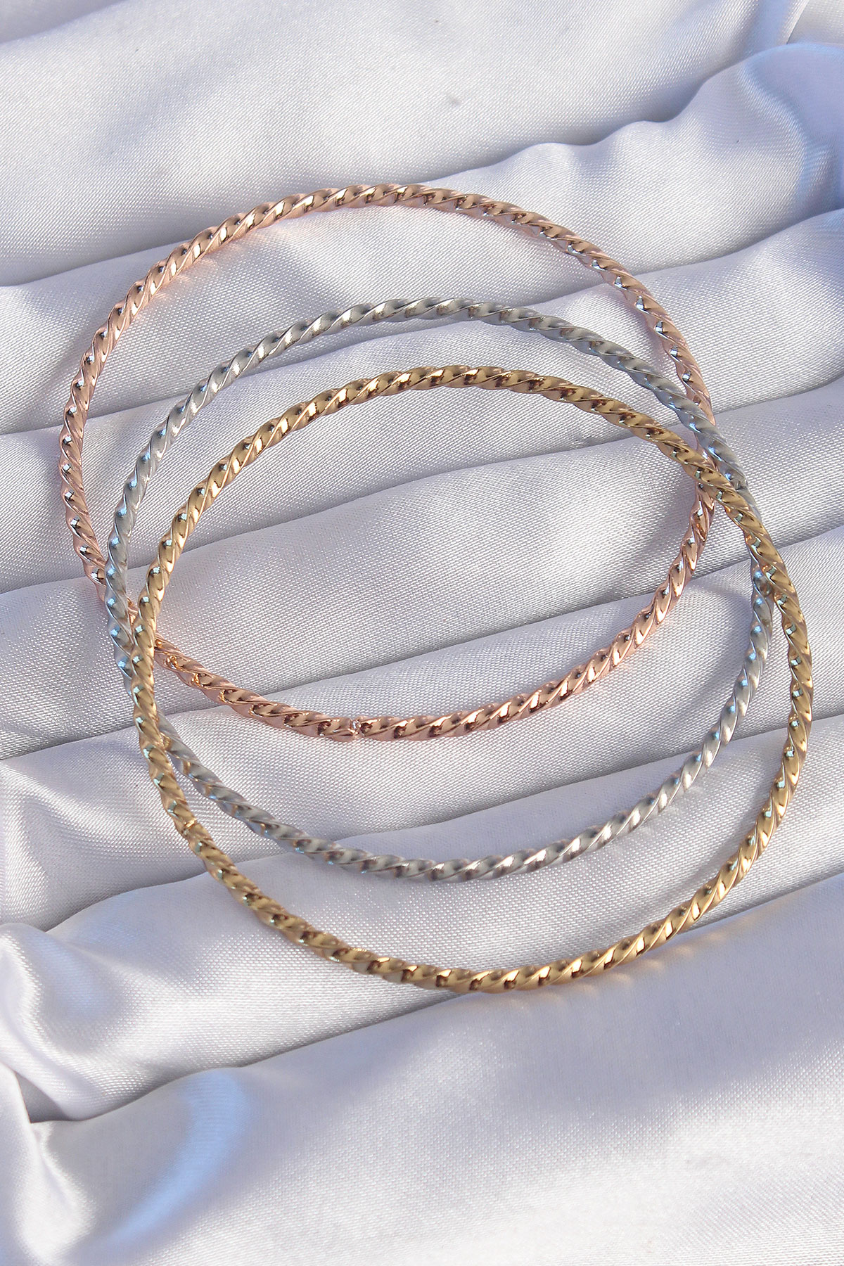 316L Çelik Renkli İnce Burgu Model Ajda Bilezik Seti - Lisinya 316L Çelik Renkli İnce Burgu Model Ajda Bilezik Seti - Lisinya