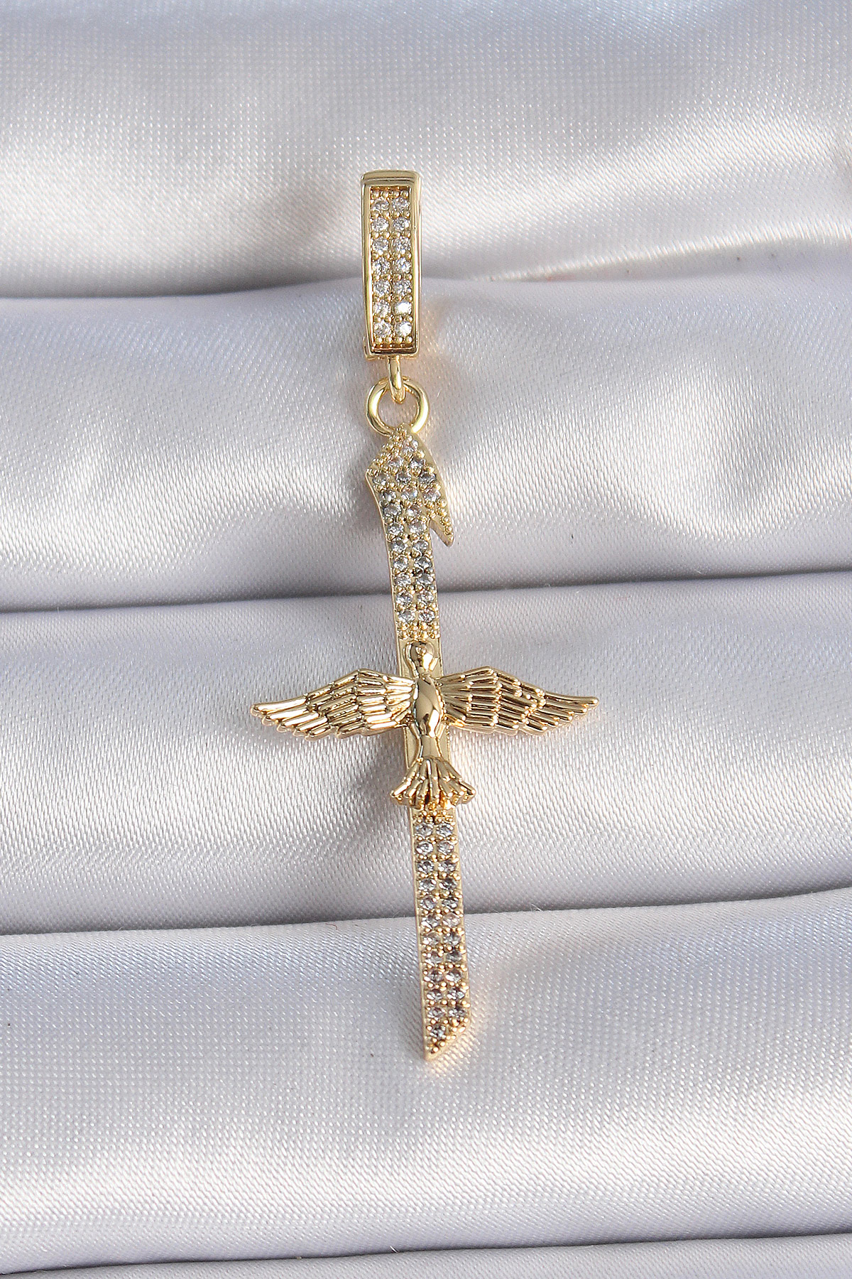 Pirinç Gold Renk Zirkon Taş Detaylı Elif Model Anka Kuşu Figür Ajda Charm - Lisinya Pirinç Gold Renk Zirkon Taş Detaylı Elif Model Anka Kuşu Figür Ajda Charm - Lisinya