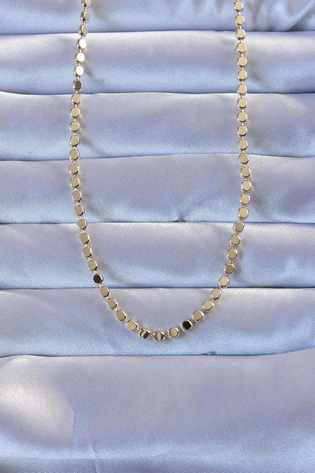 316L Çelik Gold Renk 60 cm Parçalı Ezme Kolye - Lisinya 316L Çelik Gold Renk 60 cm Parçalı Ezme Kolye - Lisinya