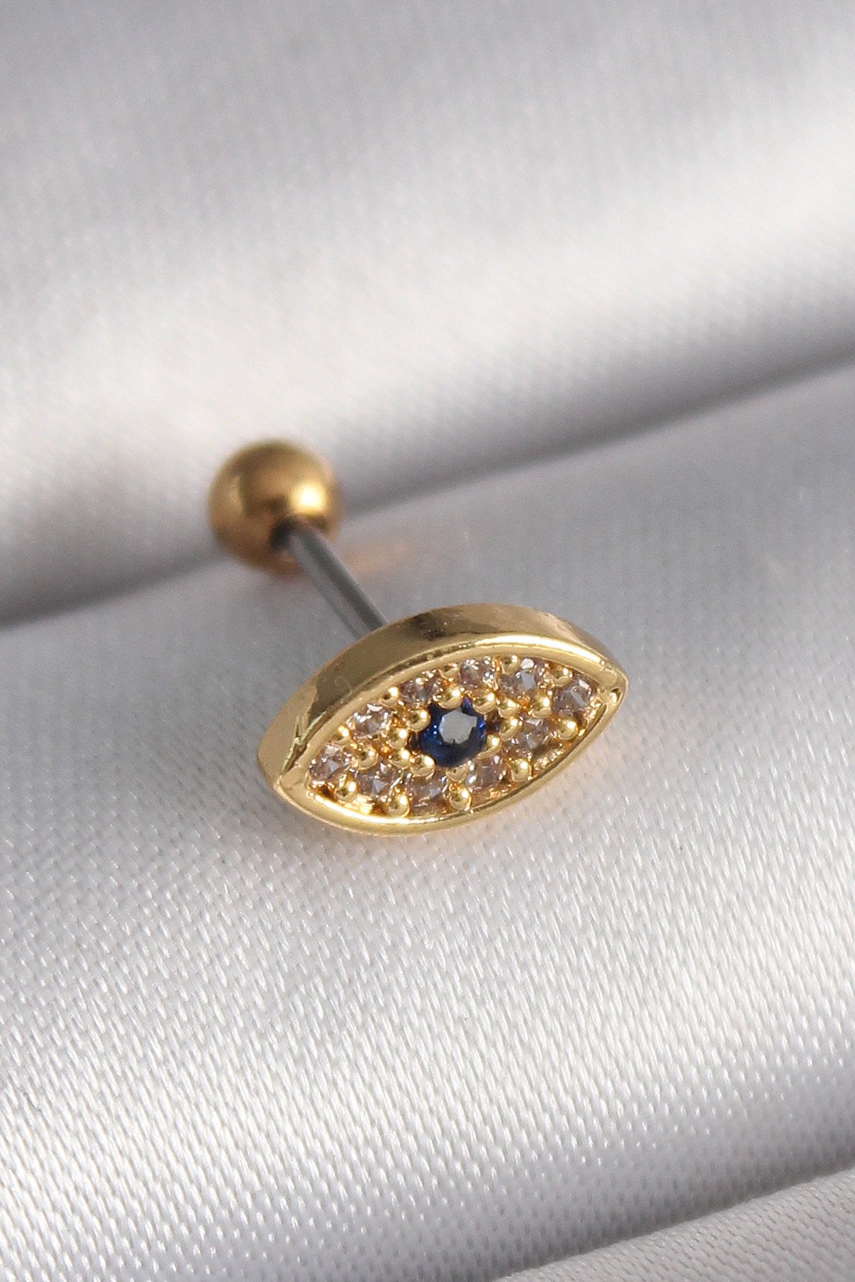 316L Çelik Gold Renk Zirkon Taşlı Göz Tragus Piercing - Lisinya 316L Çelik Gold Renk Zirkon Taşlı Göz Tragus Piercing - Lisinya
