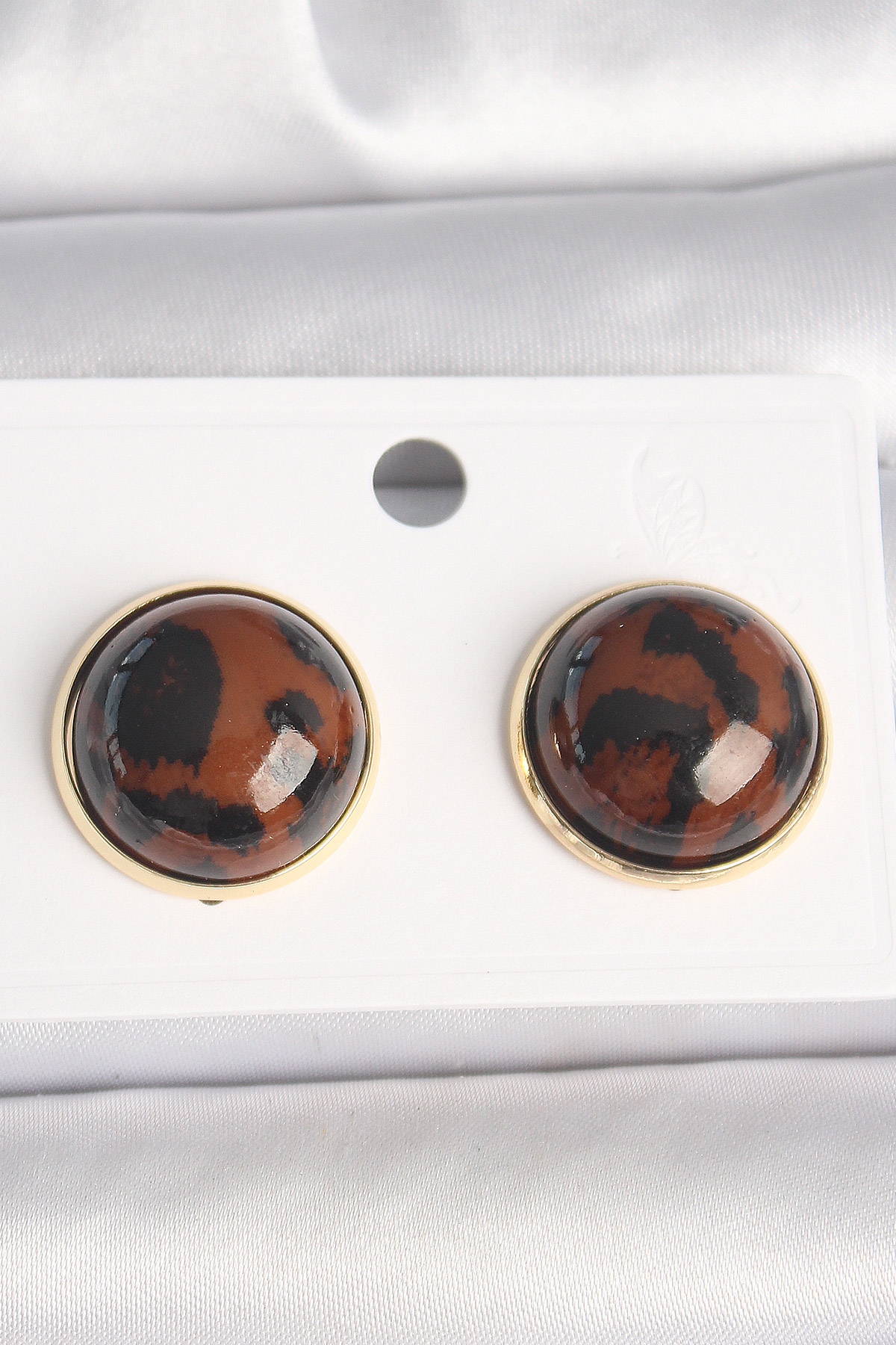 Pirinç Gold Renk 3D Daire Leopar Model Kadın Küpe - Lisinya Pirinç Gold Renk 3D Daire Leopar Model Kadın Küpe - Lisinya