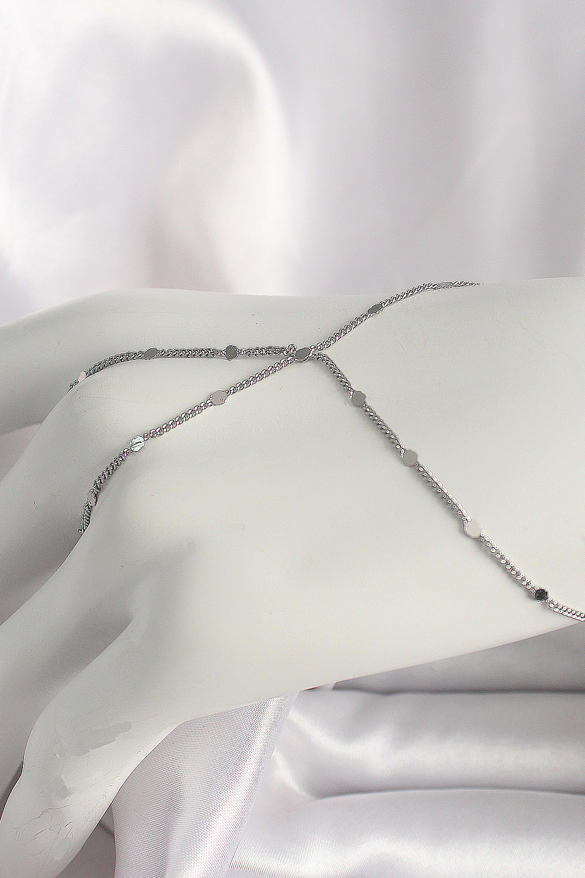 Pirinç Gümüş Renk Pul Detaylı Kadın Şahmeran - Lisinya