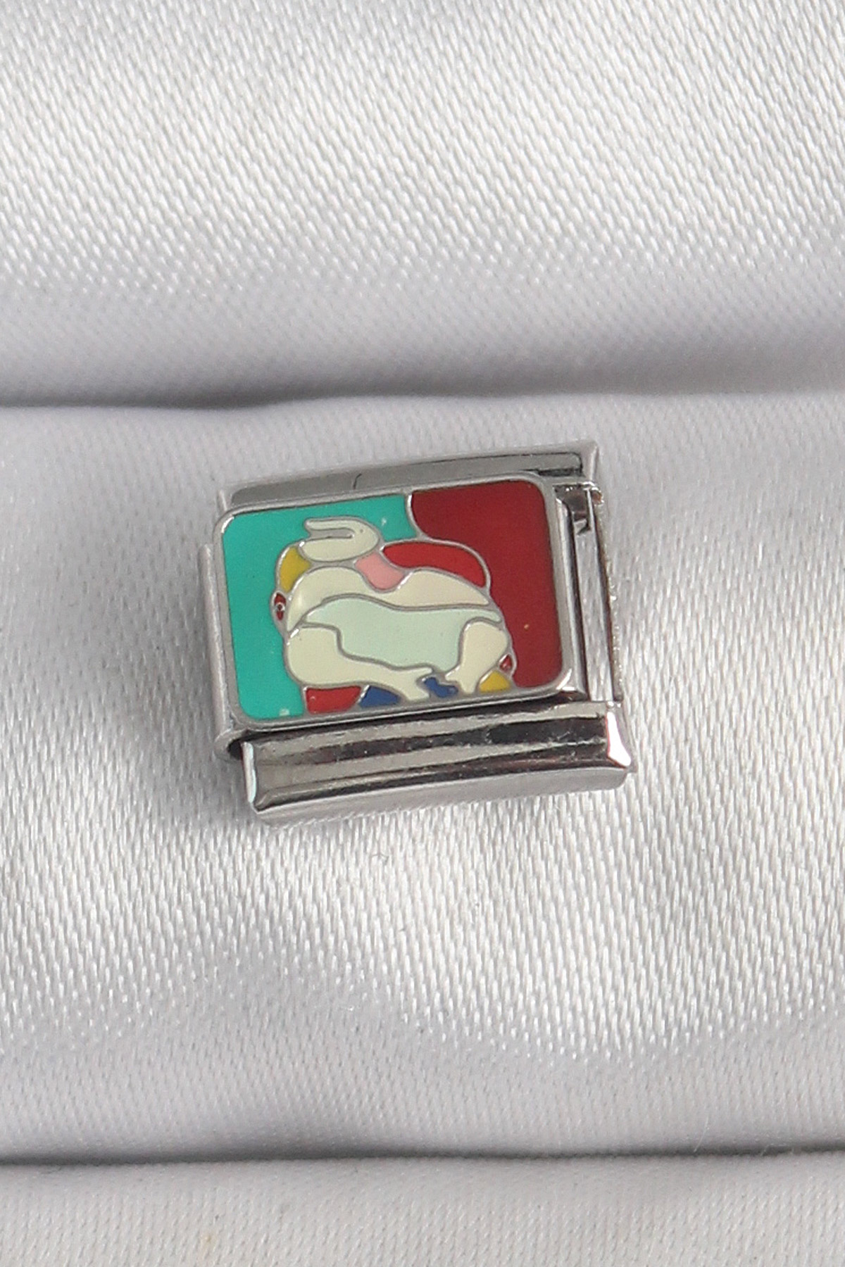 316L Çelik Gümüş Renk Renkli Portre Model Nomination Charm - Lisinya