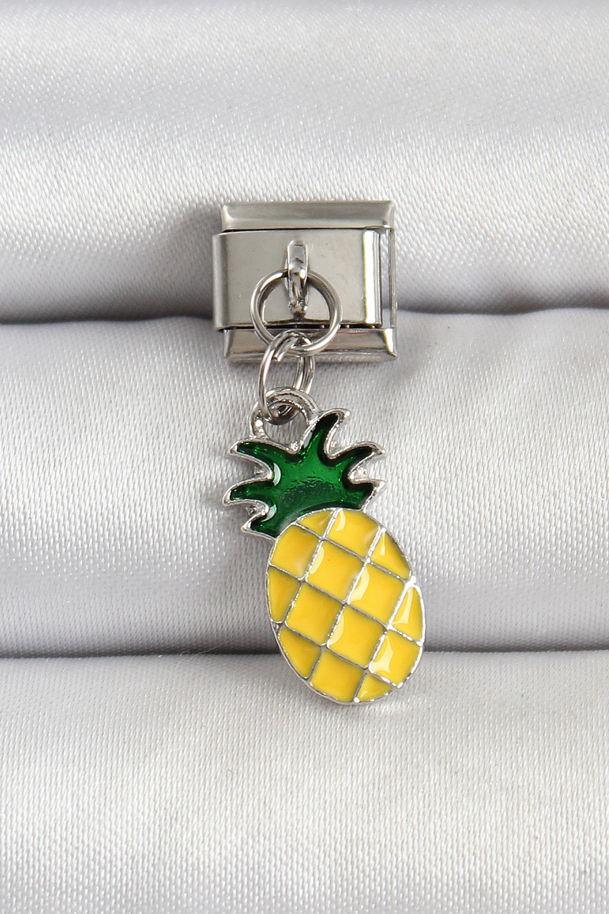 316L Çelik Gümüş Renk Ananas Model Nomination Charm - Lisinya 316L Çelik Gümüş Renk Ananas Model Nomination Charm - Lisinya