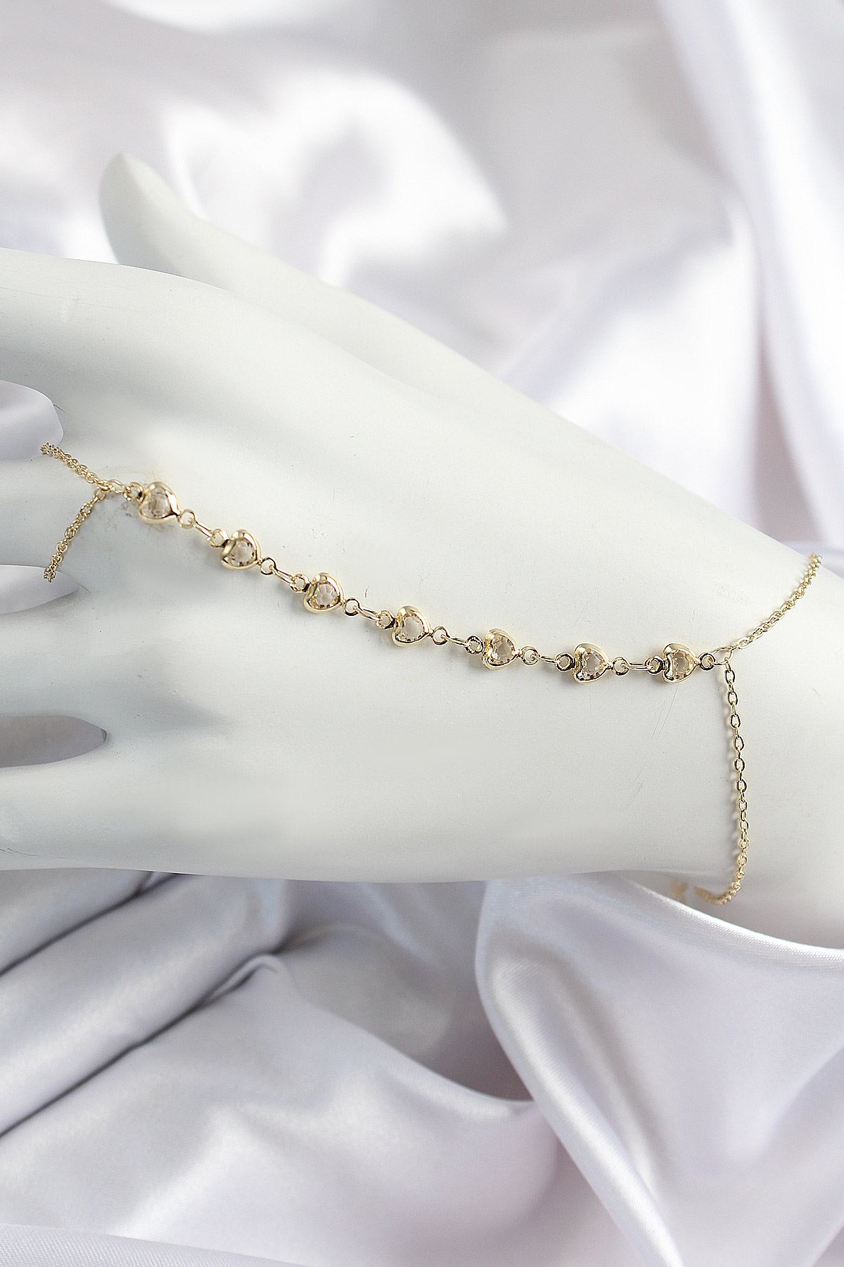 Pirinç Kalpli Zirkon Taşlı Y Model Gold Renk Kadın Şahmeran - Lisinya