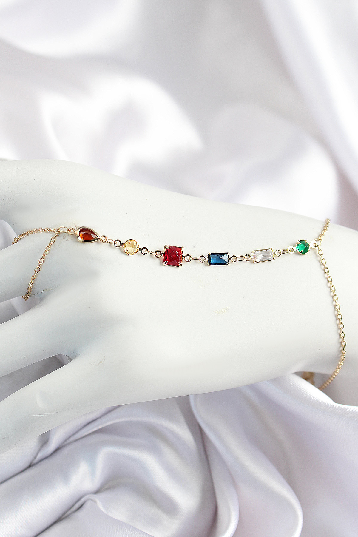 Pirinç Renkli Zirkon Taşlı Y Model Gold Renk Kadın Şahmeran - Lisinya
