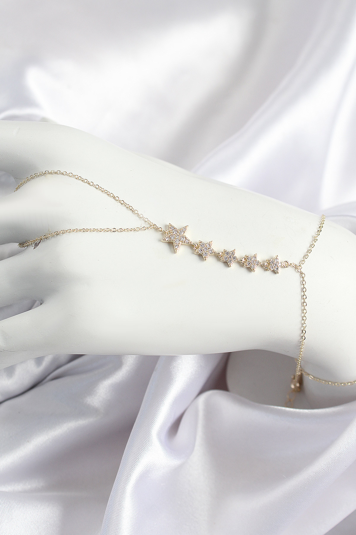 Pirinç Zirkon Taşlı Yıldız Model Gold Renk Kadın Şahmeran - Lisinya