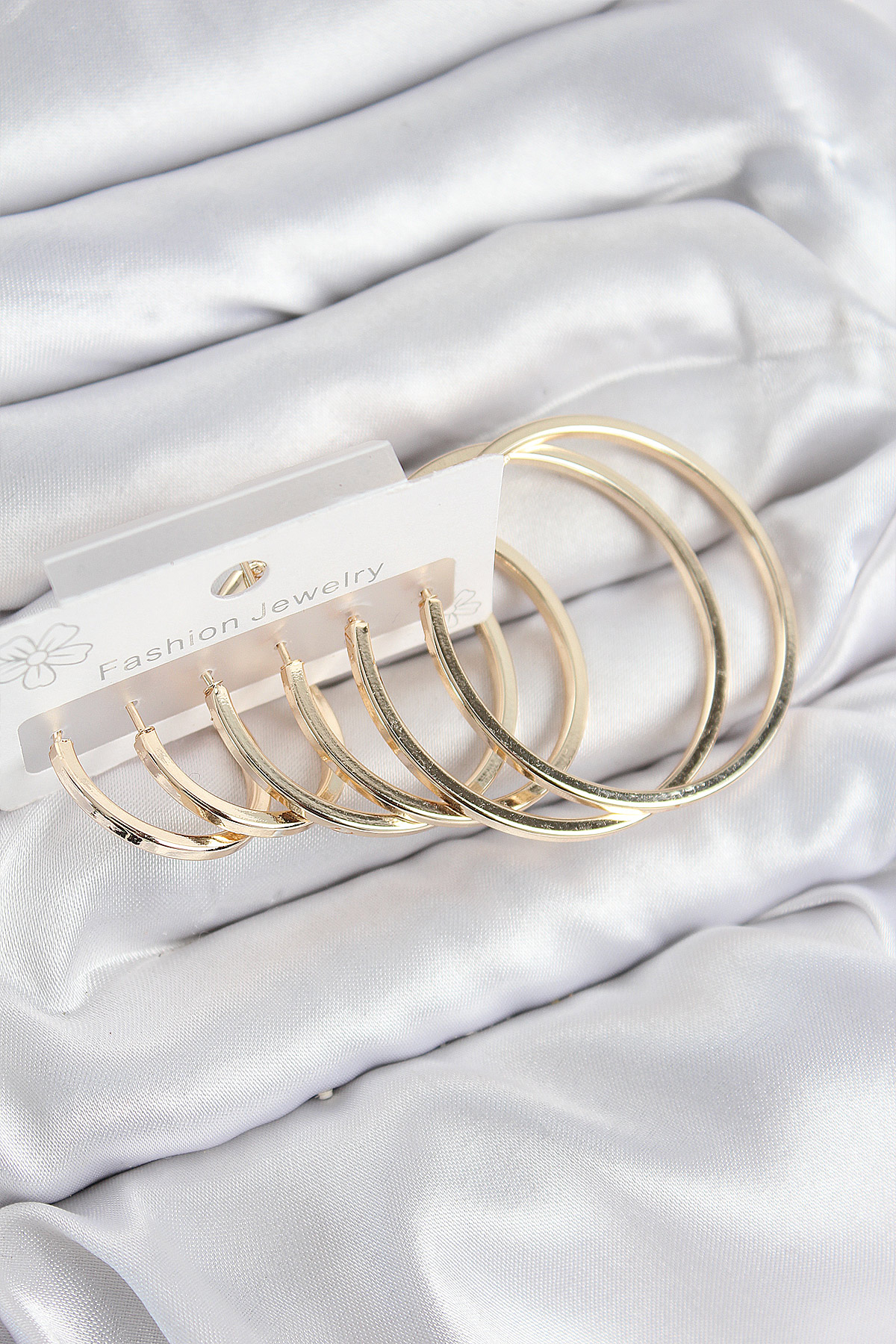 Pirinç Halka Model Gold Renk Kadın Set Küpe - Lisinya