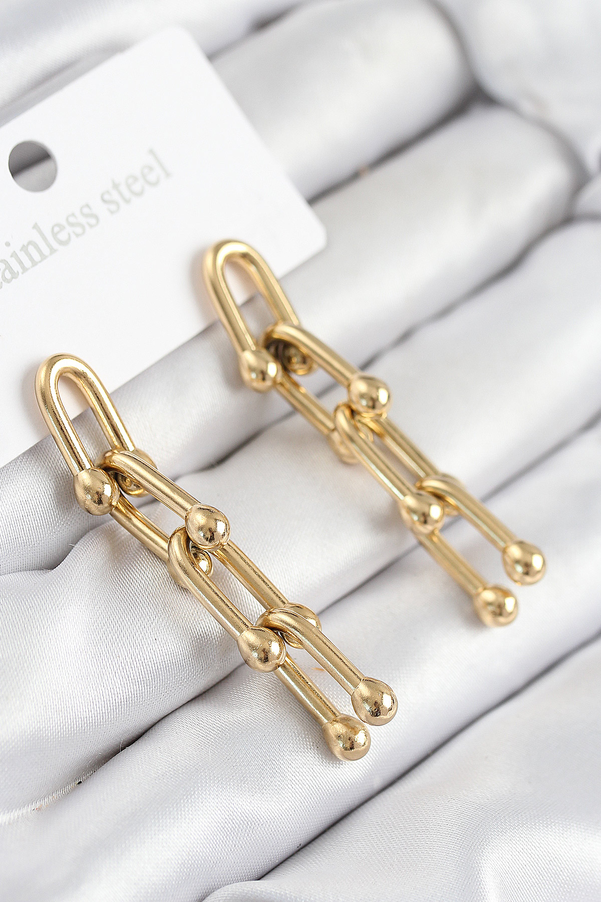 316L Çelik Sallantılı Tifany Model Gold Renk Kadın Küpe - Lisinya 316L Çelik Sallantılı Tifany Model Gold Renk Kadın Küpe - Lisinya