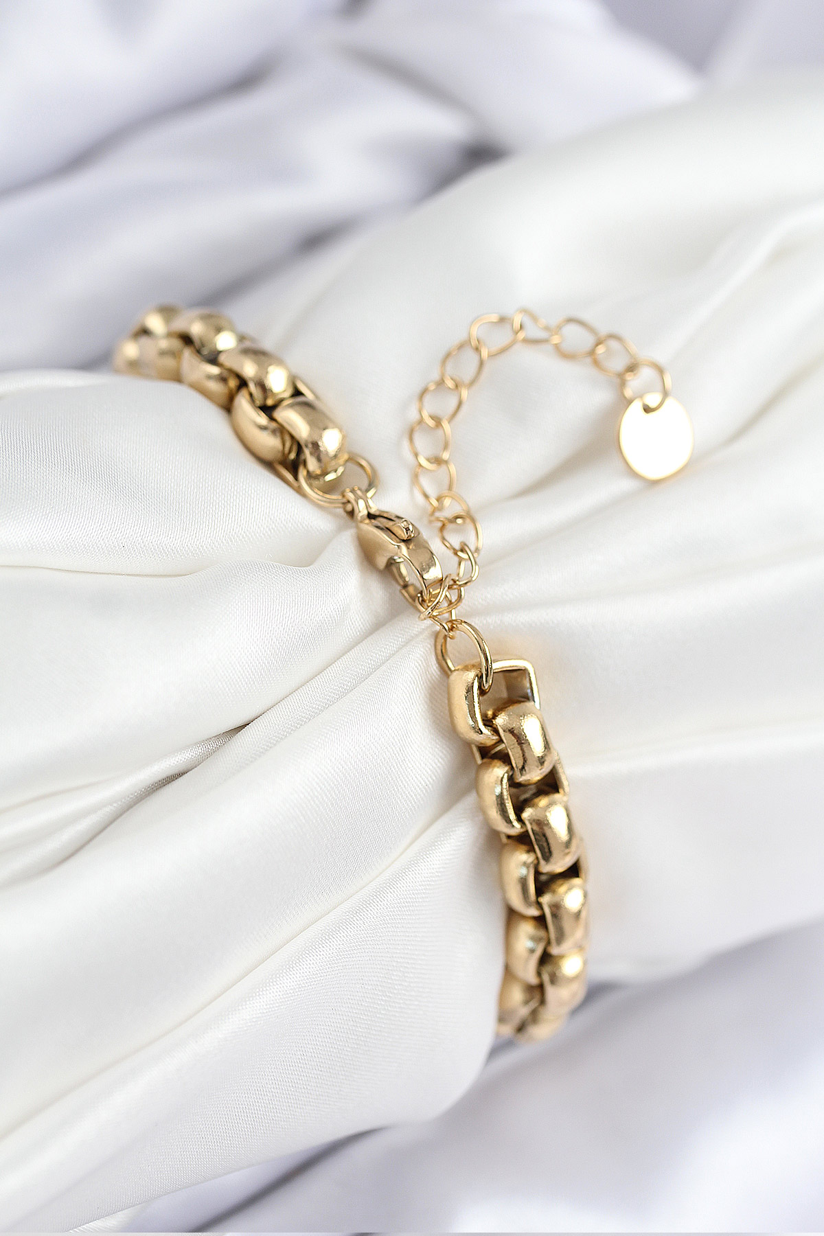 316L Çelik Halat Zincir Model Gold Renk Kadın Bileklik - Lisinya