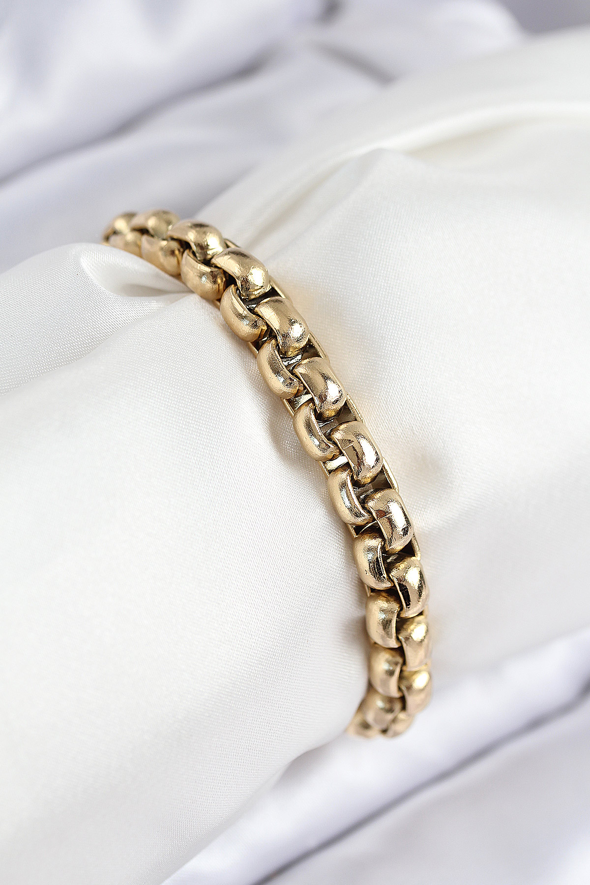 316L Çelik Halat Zincir Model Gold Renk Kadın Bileklik - Lisinya