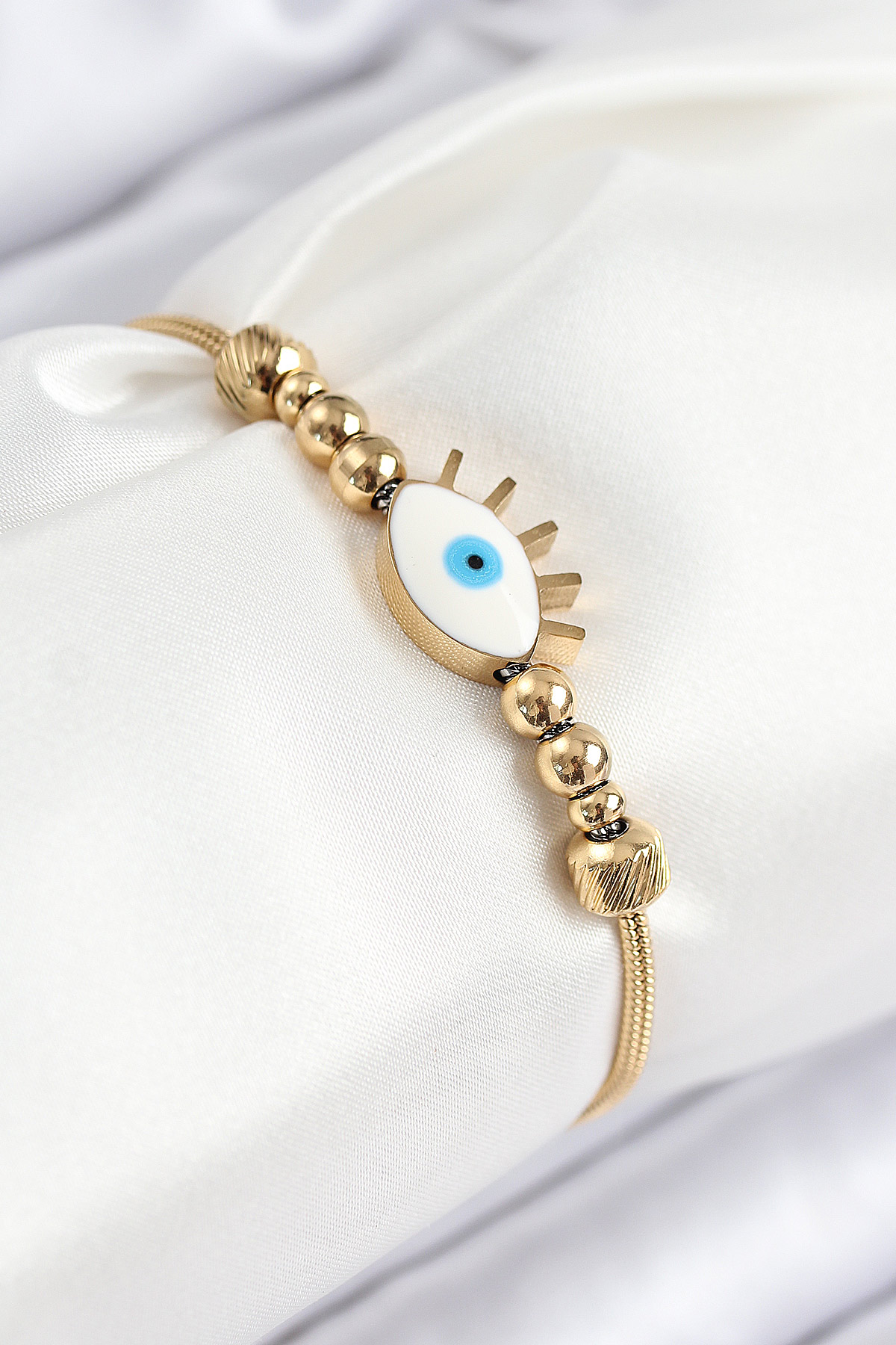 316L Çelik Göz Charm Model Gold Renk Kadın Bileklik - Lisinya