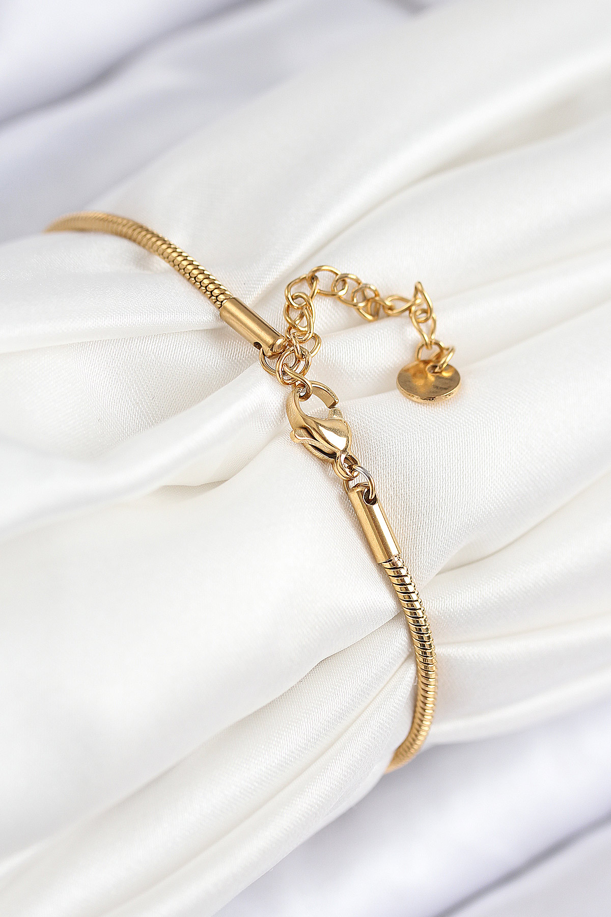 316L Çelik Zirkon Taşlı Göz Charm Model Gold Renk Kadın Bileklik - Lisinya 316L Çelik Zirkon Taşlı Göz Charm Model Gold Renk Kadın Bileklik - Lisinya