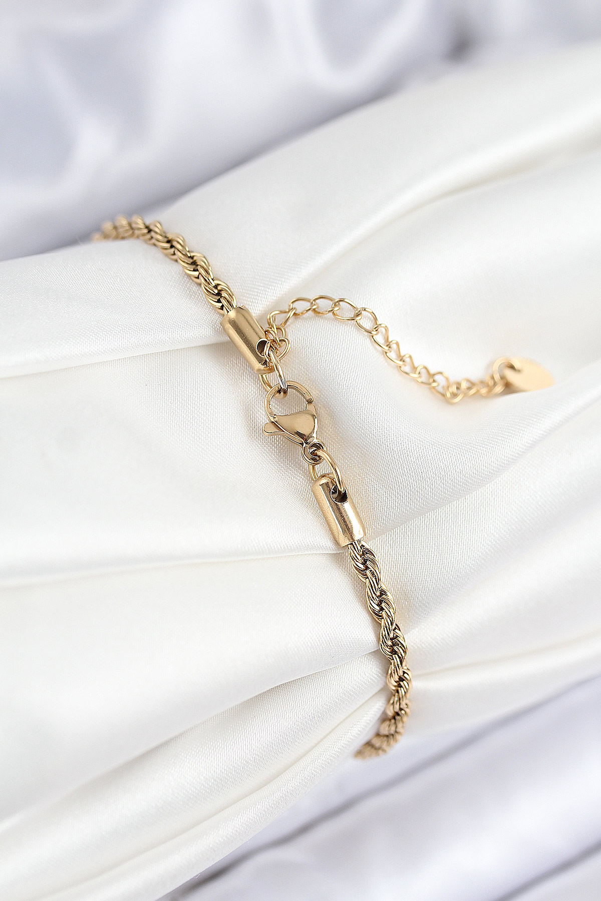 316L Çelik Nazar Boncuğu Detaylı Yaşam Çiçeği Model Gold Renk Kadın Bileklik - Lisinya