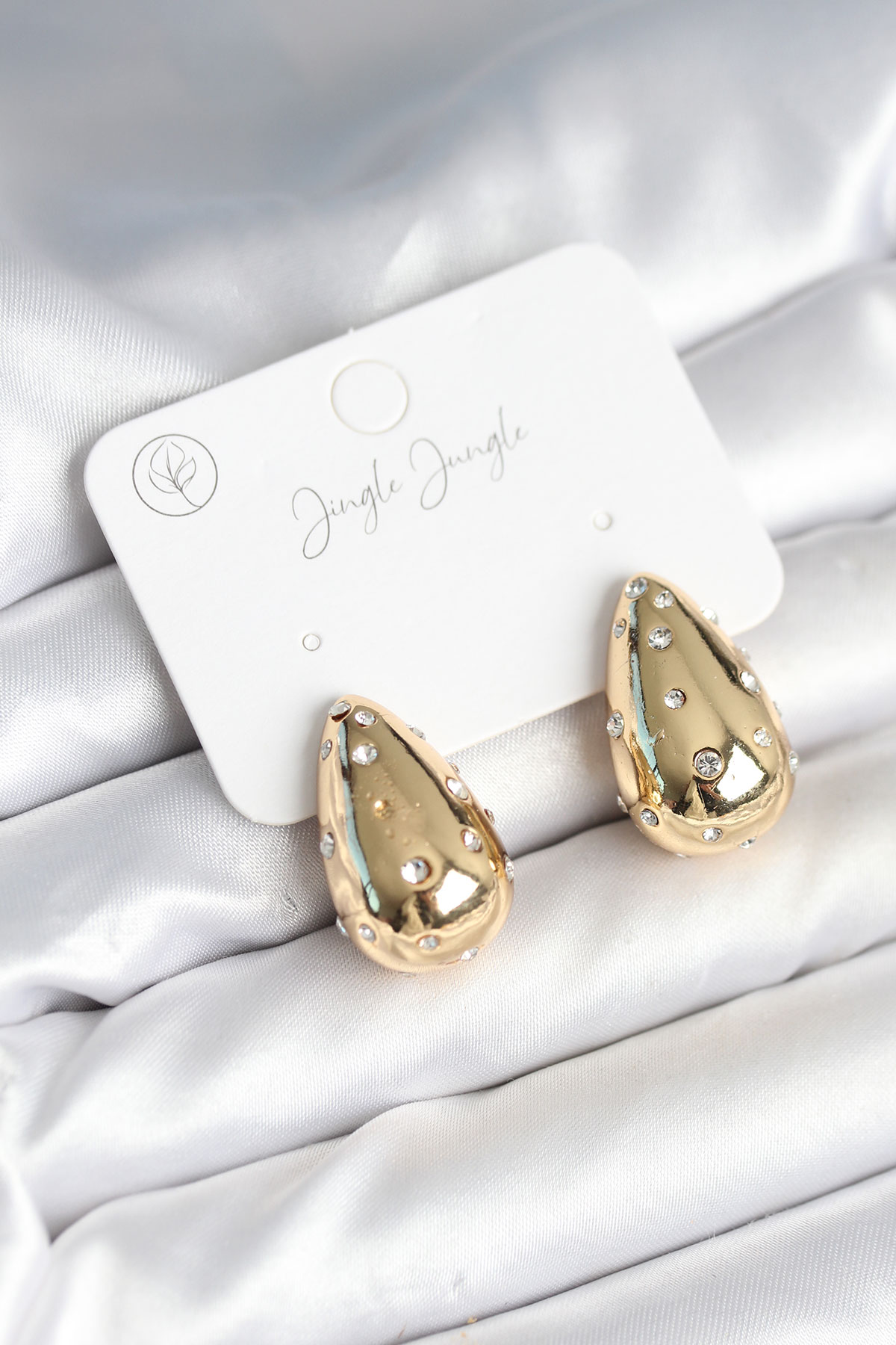 Damla Model Pirinç Gold Renk Kadın Küpe - Lisinya Damla Model Pirinç Gold Renk Kadın Küpe - Lisinya