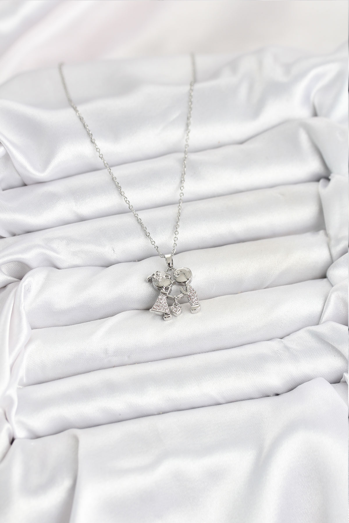 316L Çelik Zincir Gümüş Renk Erkek Kız Model Kadın Kolye - Lisinya