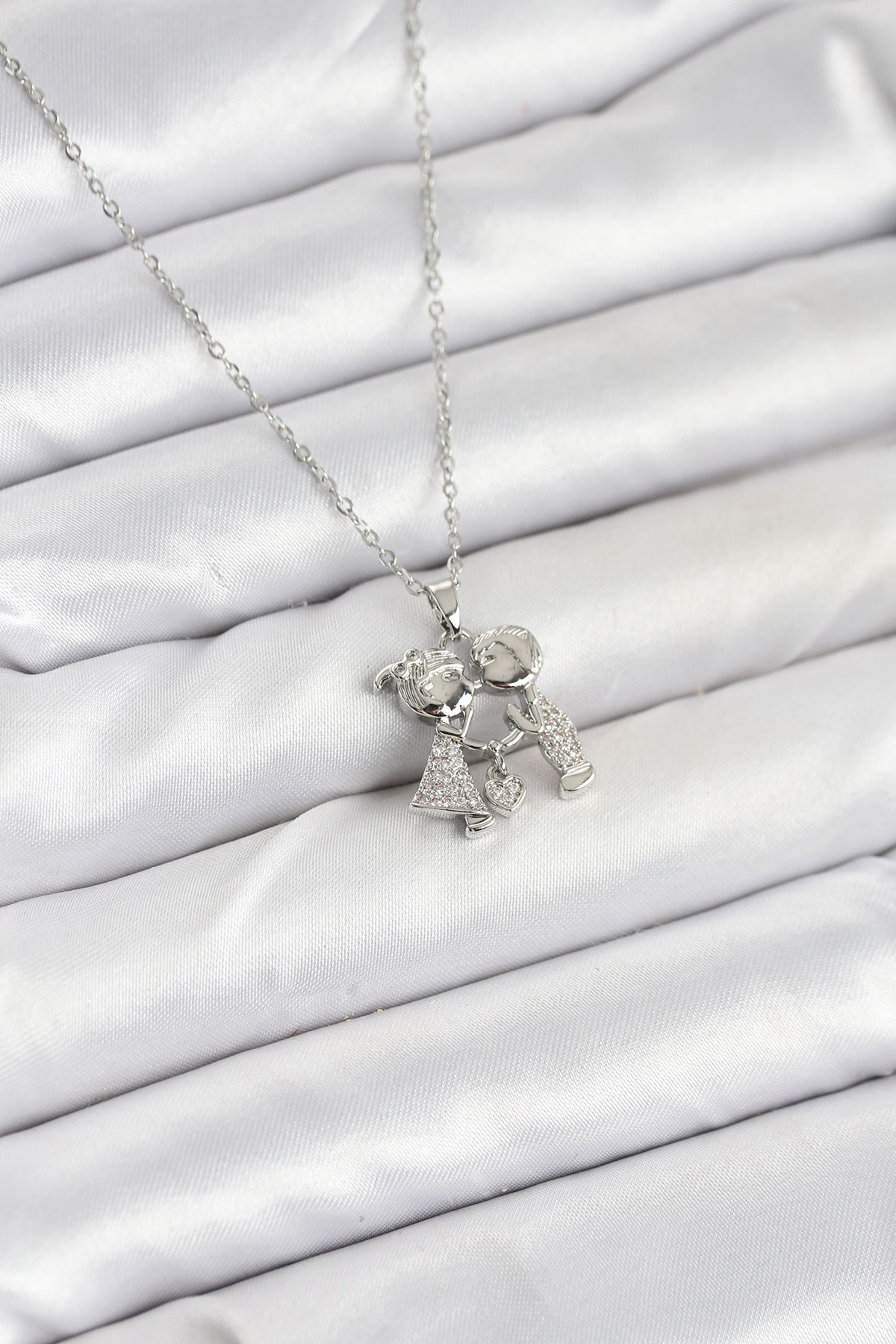 316L Çelik Zincir Gümüş Renk Erkek Kız Model Kadın Kolye - Lisinya