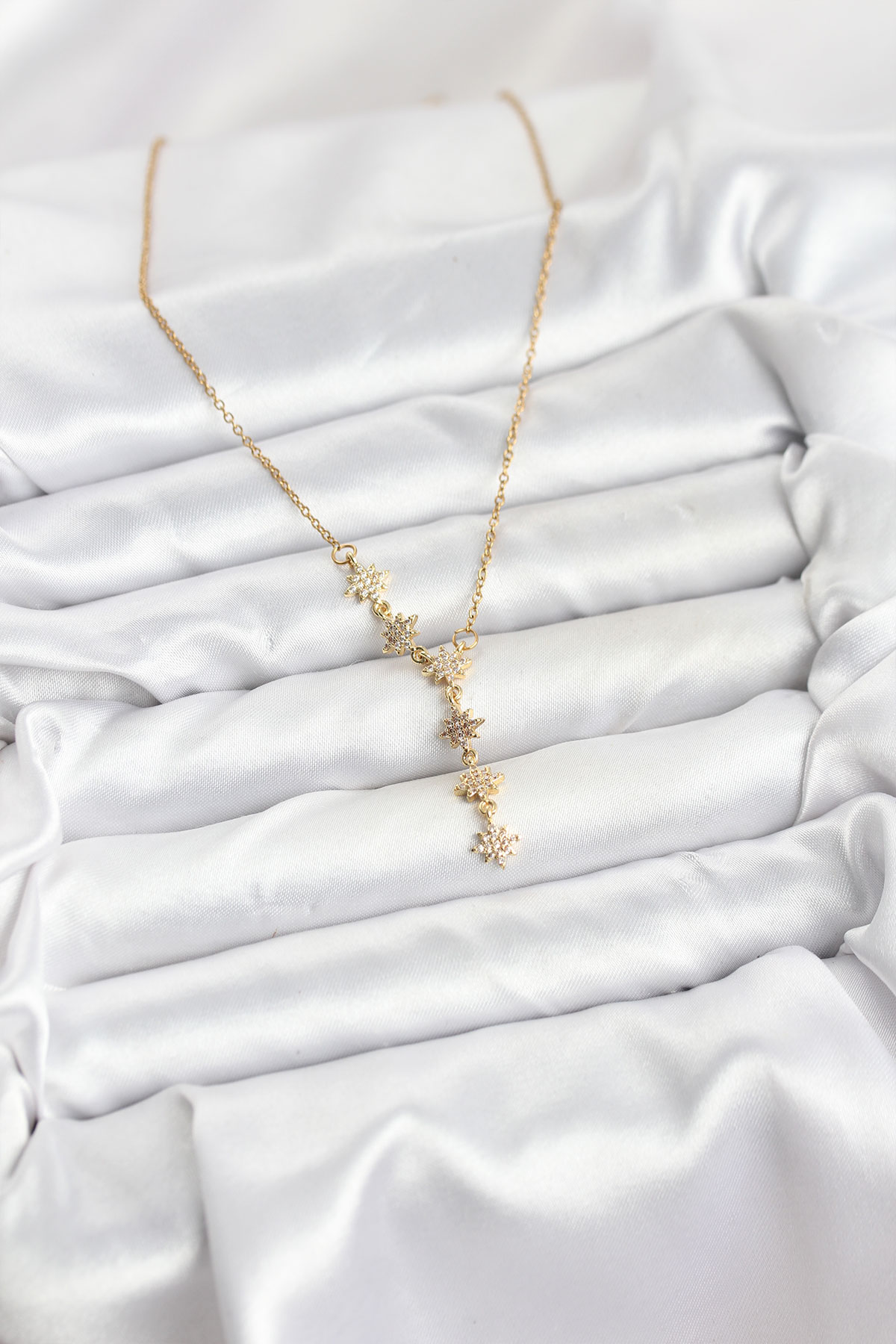 316L Çelik Zincir Gold Renk Kutup Yıldızı Model Kadın Kolye - Lisinya