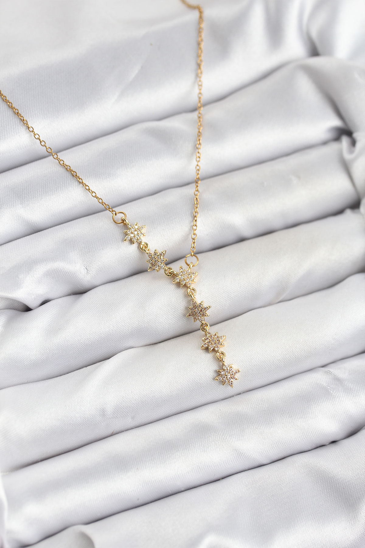 316L Çelik Zincir Gold Renk Kutup Yıldızı Model Kadın Kolye - Lisinya