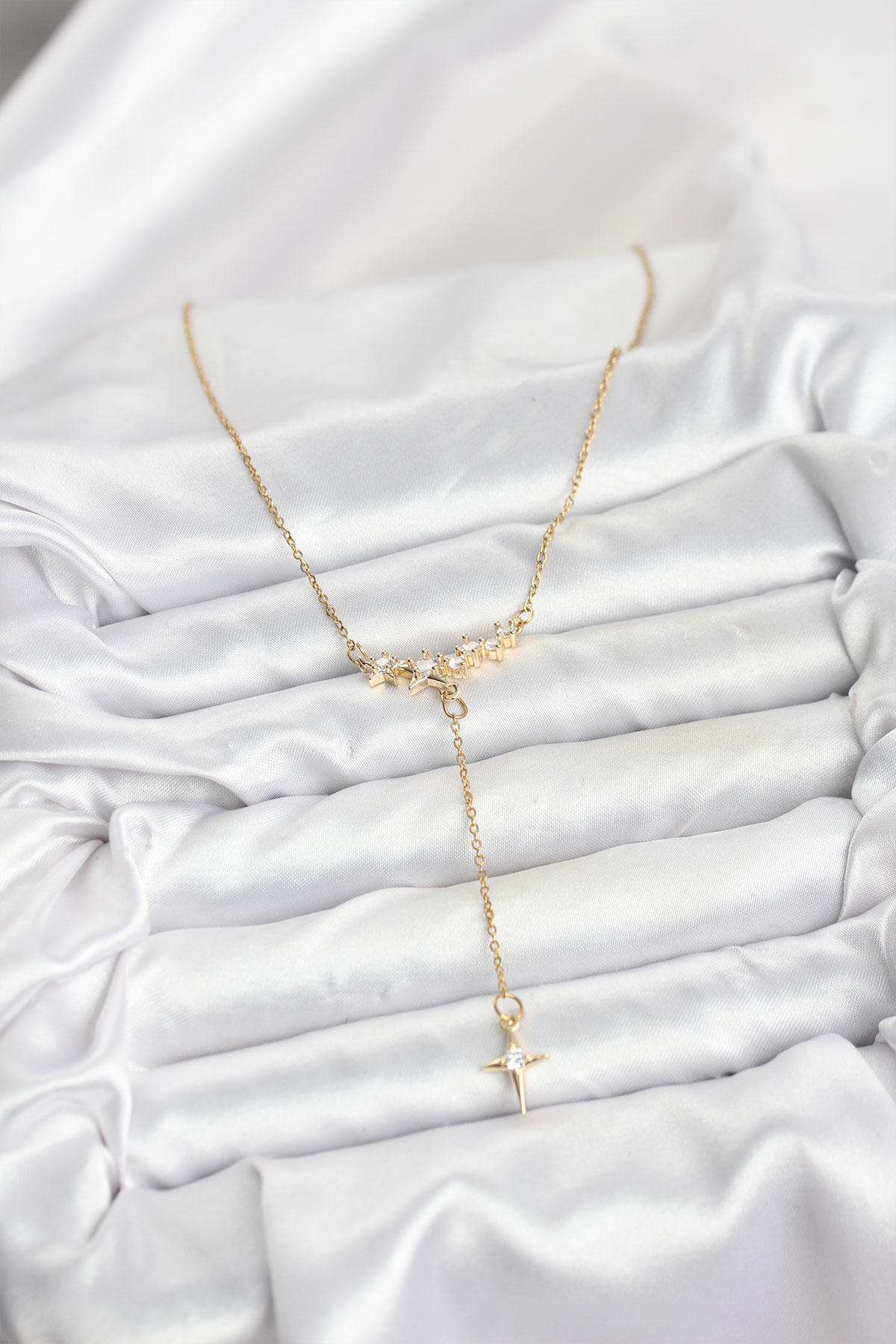 316L Çelik Zincir Gold Renk Yıldız Model Y Kadın Kolye - Lisinya