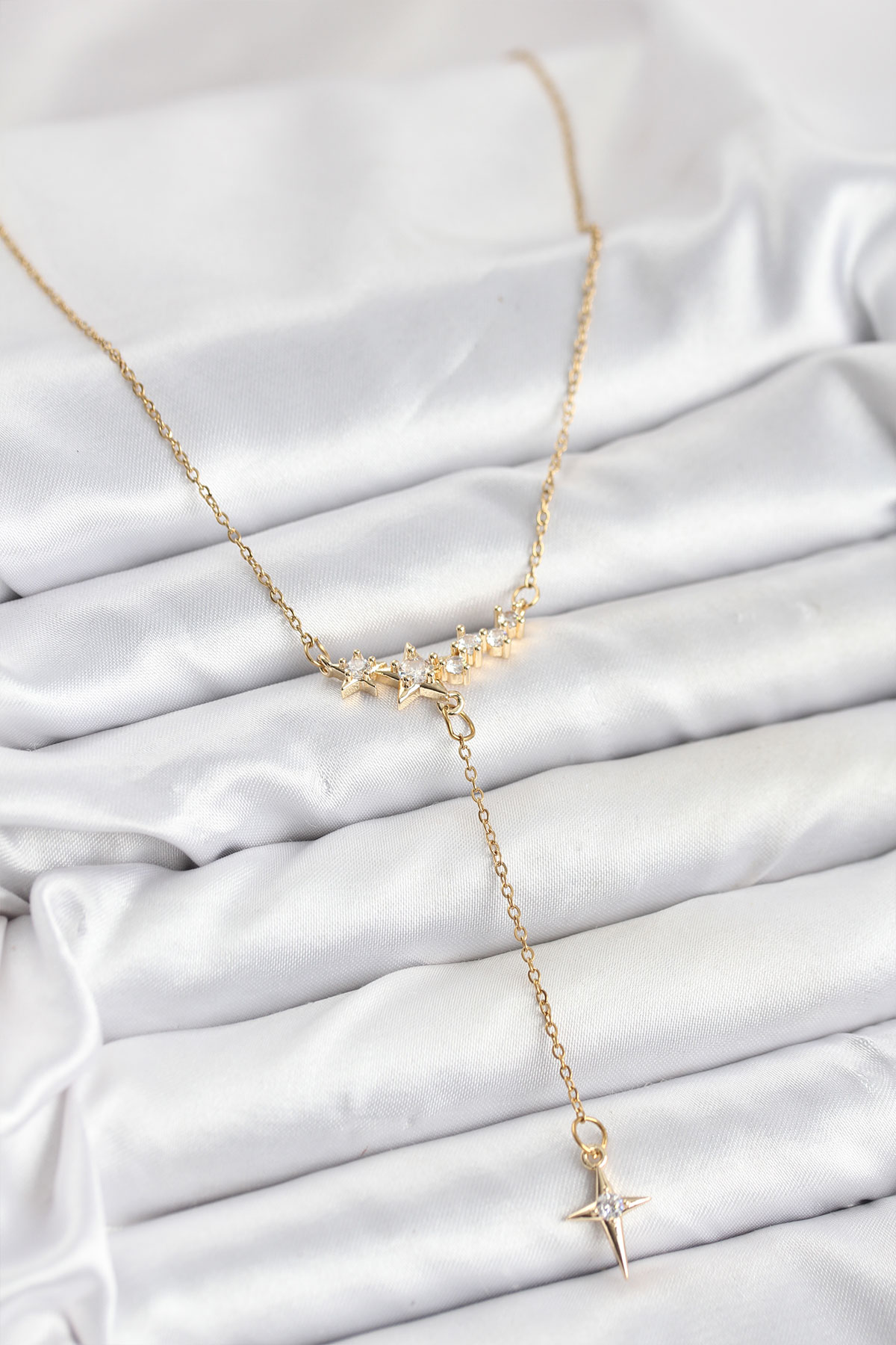316L Çelik Zincir Gold Renk Yıldız Model Y Kadın Kolye - Lisinya