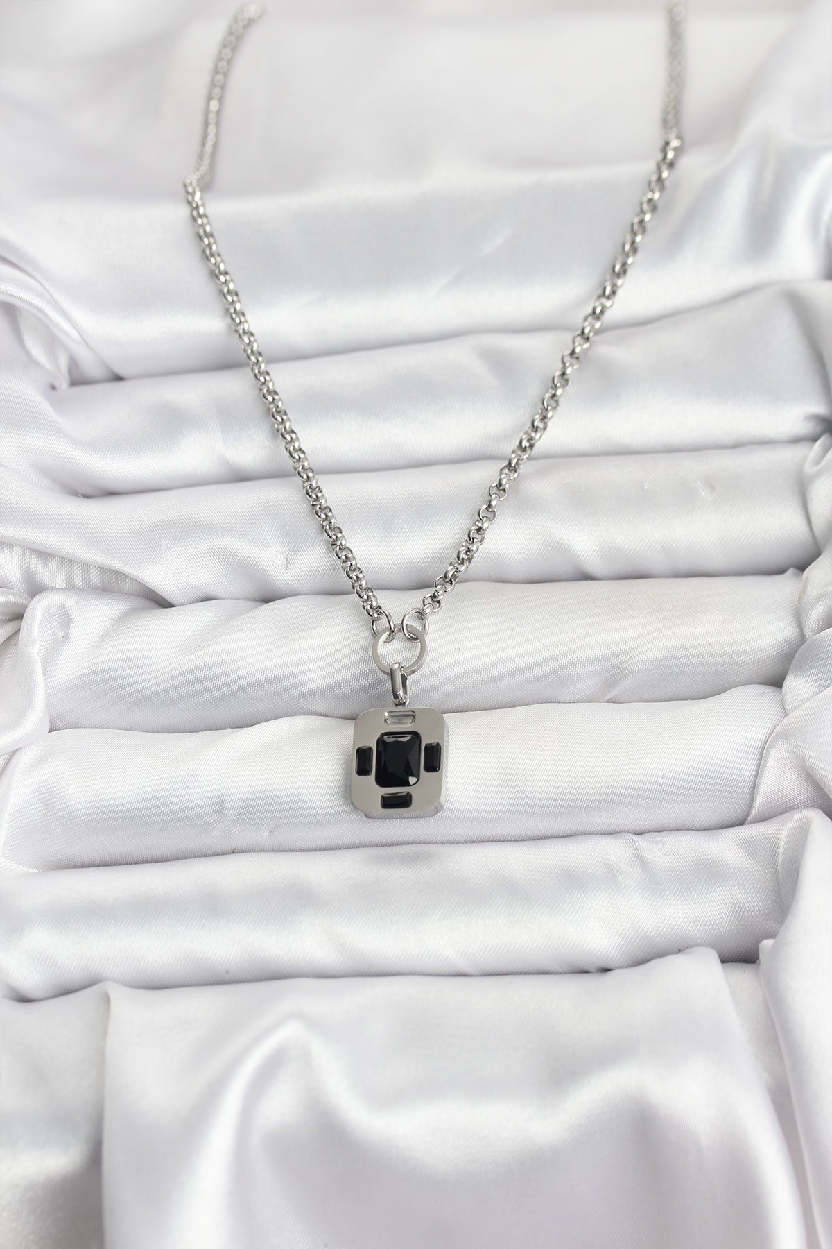 316L Çelik Zincir Gümüş Renk Vintage Model Kadın Kolye - Lisinya