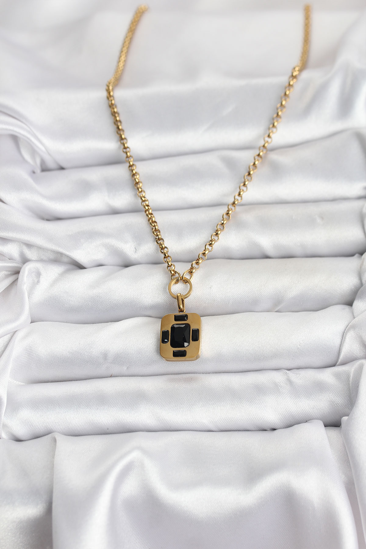 316L Çelik Zincir Gold Renk Vintage Model Kadın Kolye - Lisinya