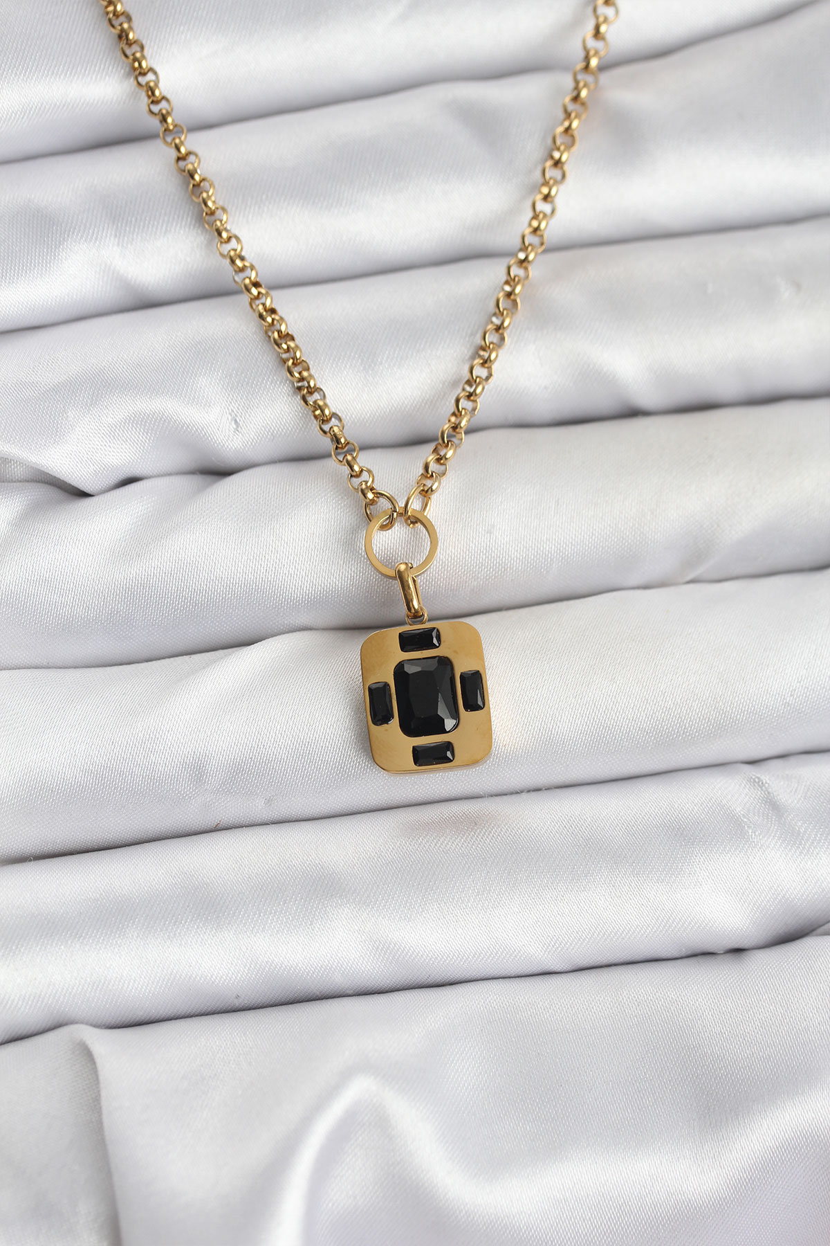 316L Çelik Zincir Gold Renk Vintage Model Kadın Kolye - Lisinya