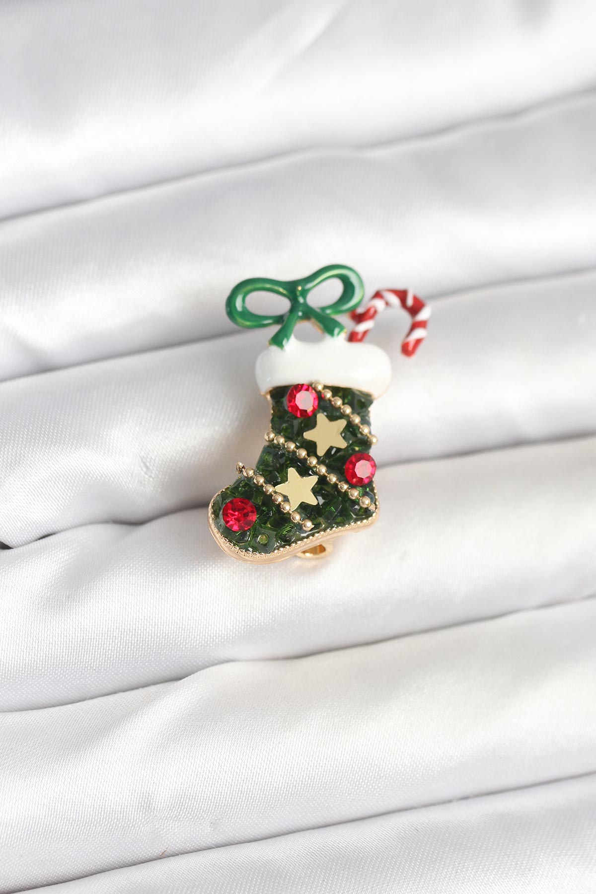 Yılbaşı Çorabı Temalı Broş - Lisinya