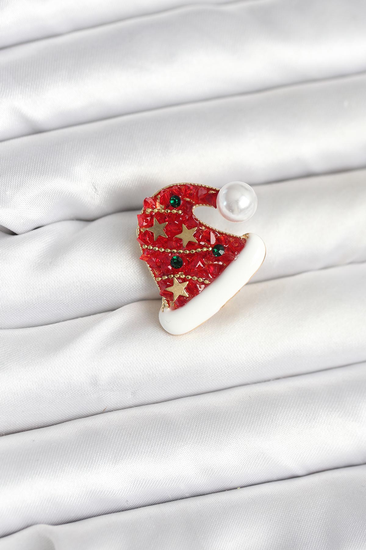 Kırmızı Şapka Model Yılbaşı Temalı Broş - Lisinya