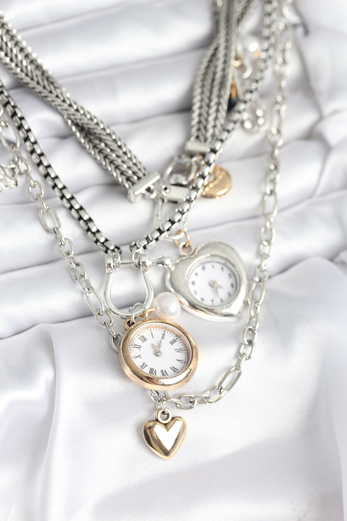 Otantik Gümüş Renk Kadın Kolye Kombini - Lisinya