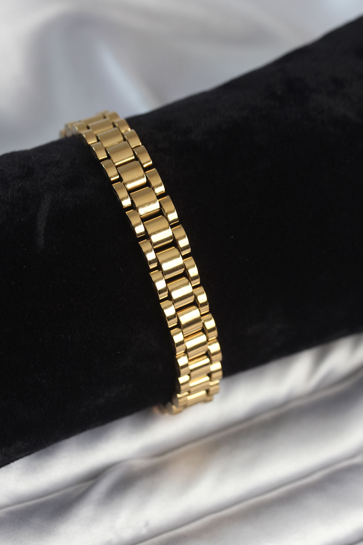 316L Çelik Gold Renk 9 mm Kalınlık Erkek Bileklik - Lisinya