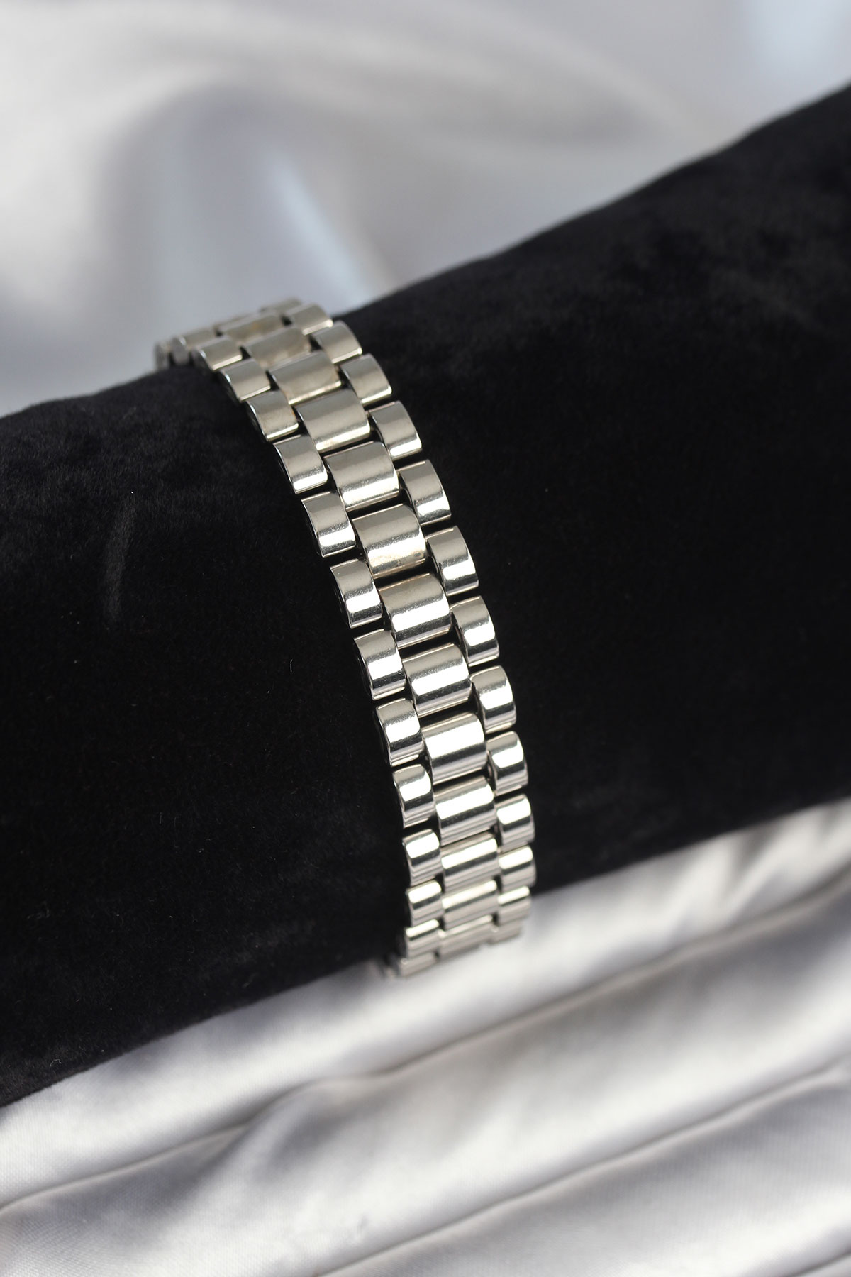 316L Çelik Gümüş Renk 12 mm Kalınlık Erkek Bileklik - Lisinya