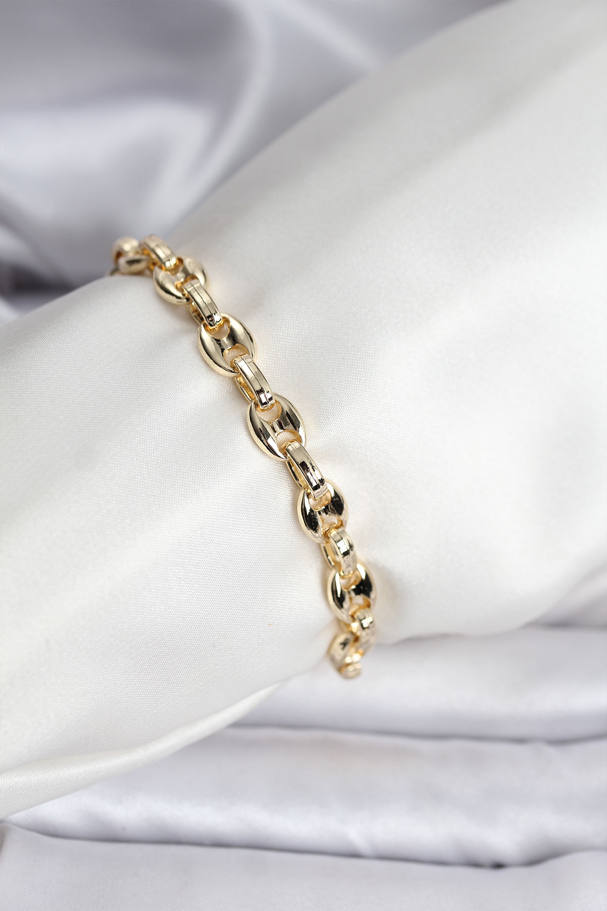 14K Gold Renk Kaplama Kahve Çekirdeği Model CM Kadın Bileklik - Lisinya